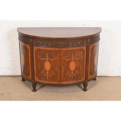 Baker Furniture French Regency Louis XVI Mahogany Demilune Console Table