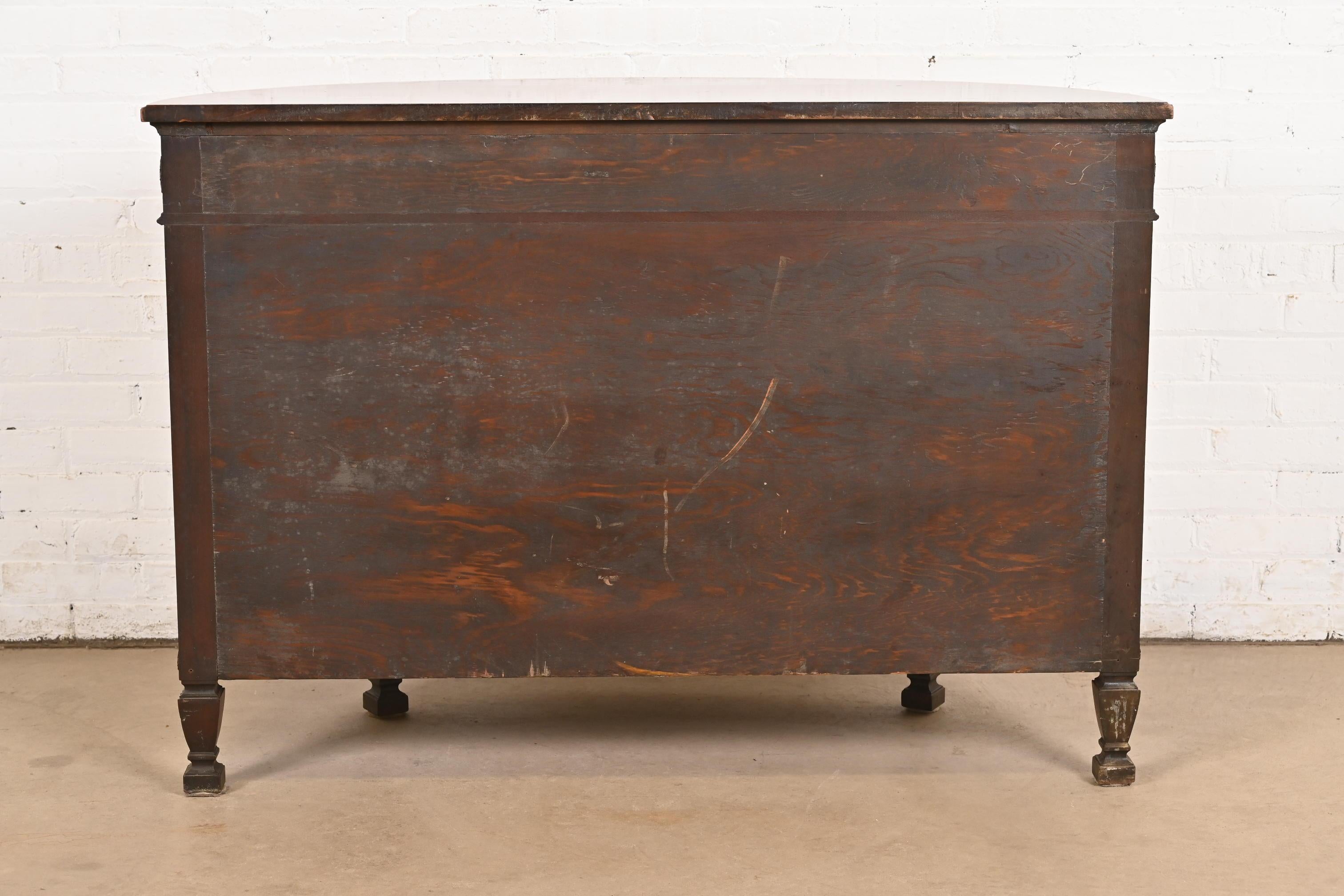 Baker Furniture French Regency Louis XVI Mahogany Demilune Console Table For Sale 6