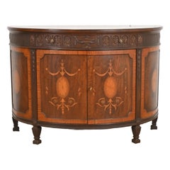 Baker Furniture French Regency Louis XVI Mahogany Demilune Console Table