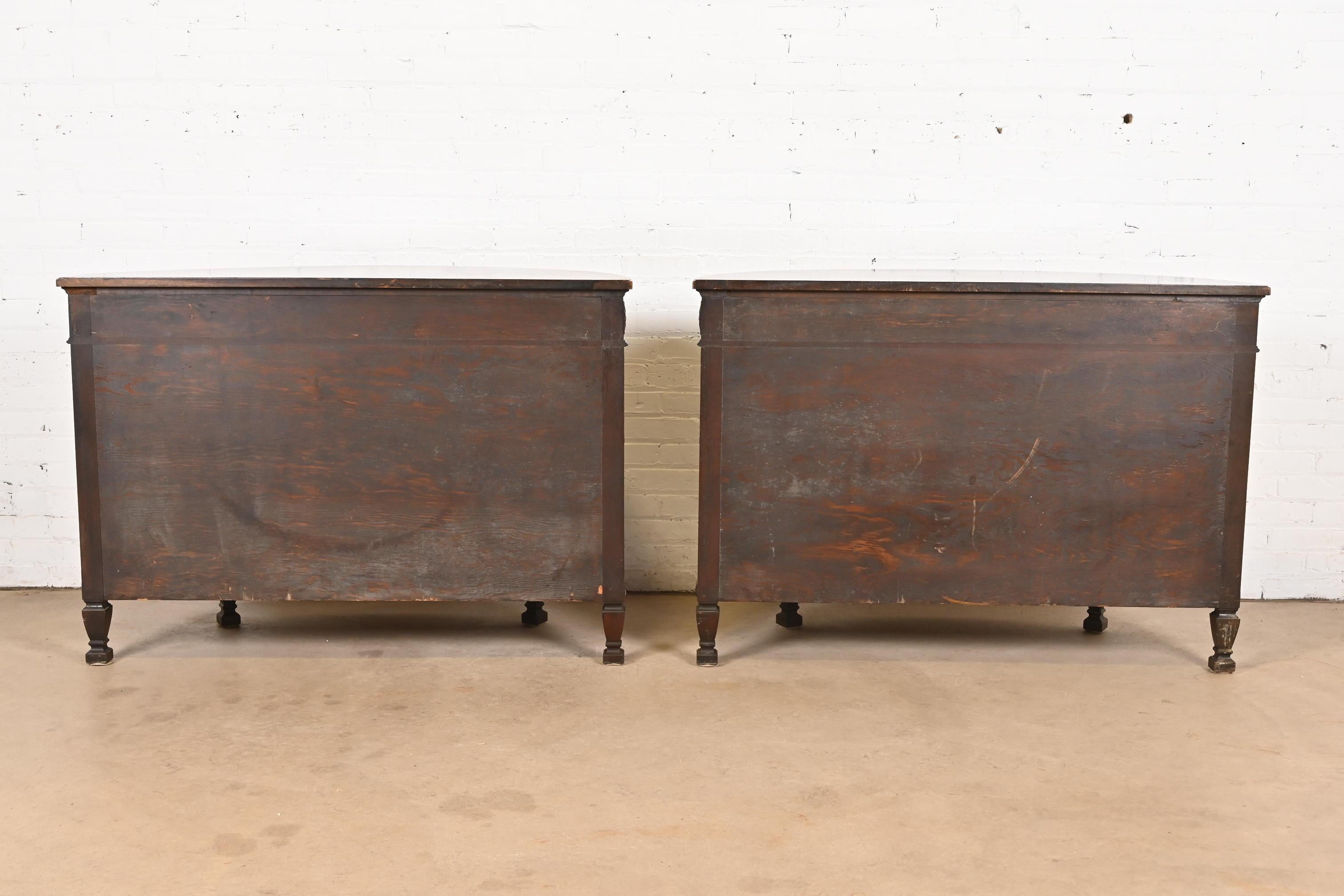 Baker Furniture French Regency Louis XVI Mahogany Demilune Console Tables For Sale 6