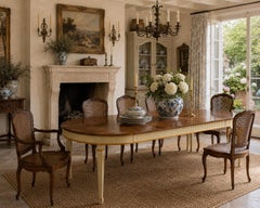 Table de salle à manger Louis XVI en acajou peint, 1960, Baker Furniture French Regency