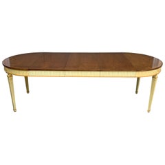Baker Furniture French Regency Louis XVI Mahogany Painted Dining Table, 1960s