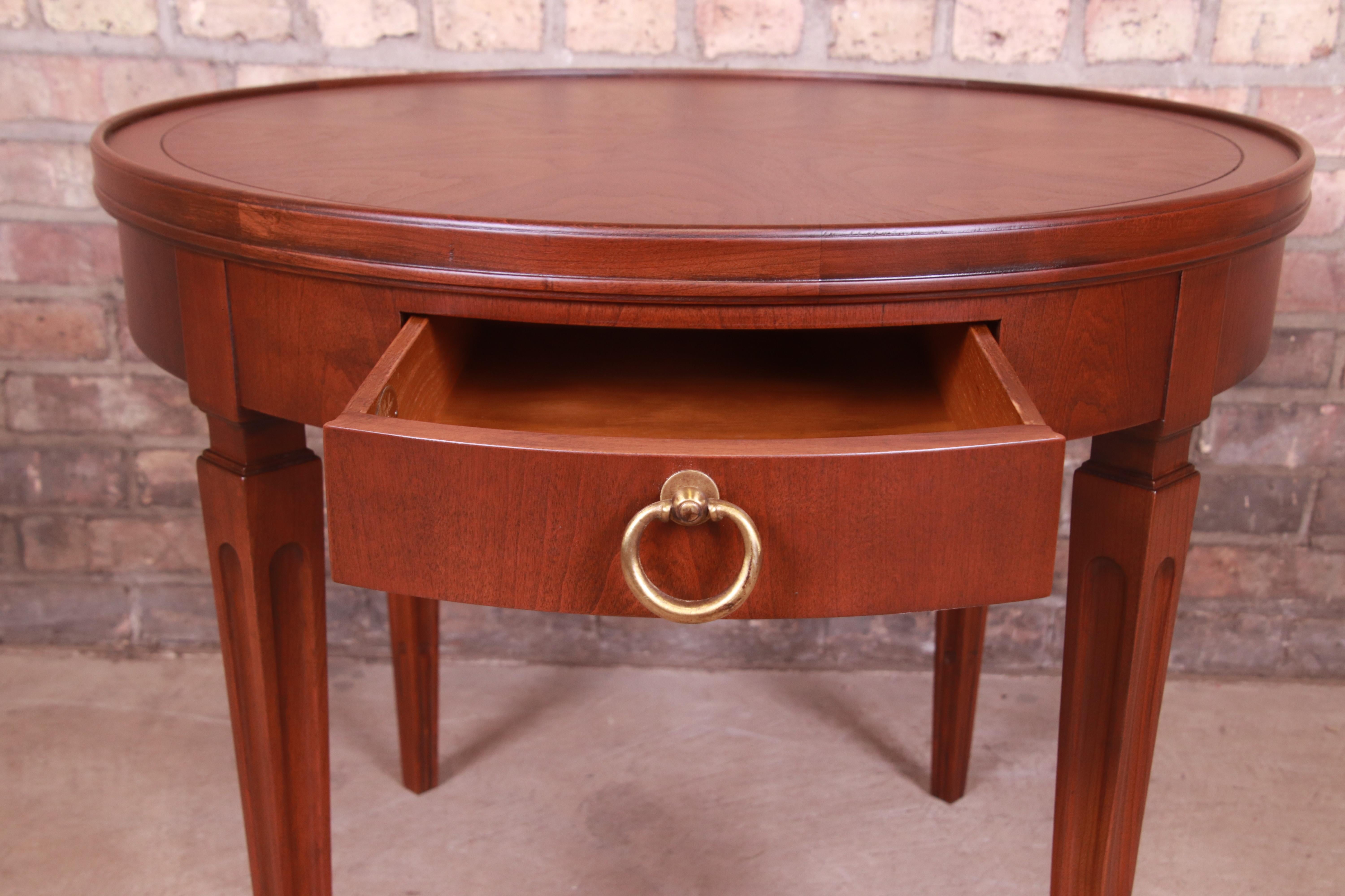 Baker Furniture French Regency Louis XVI Mahogany Tea Table, Newly Refinished 4