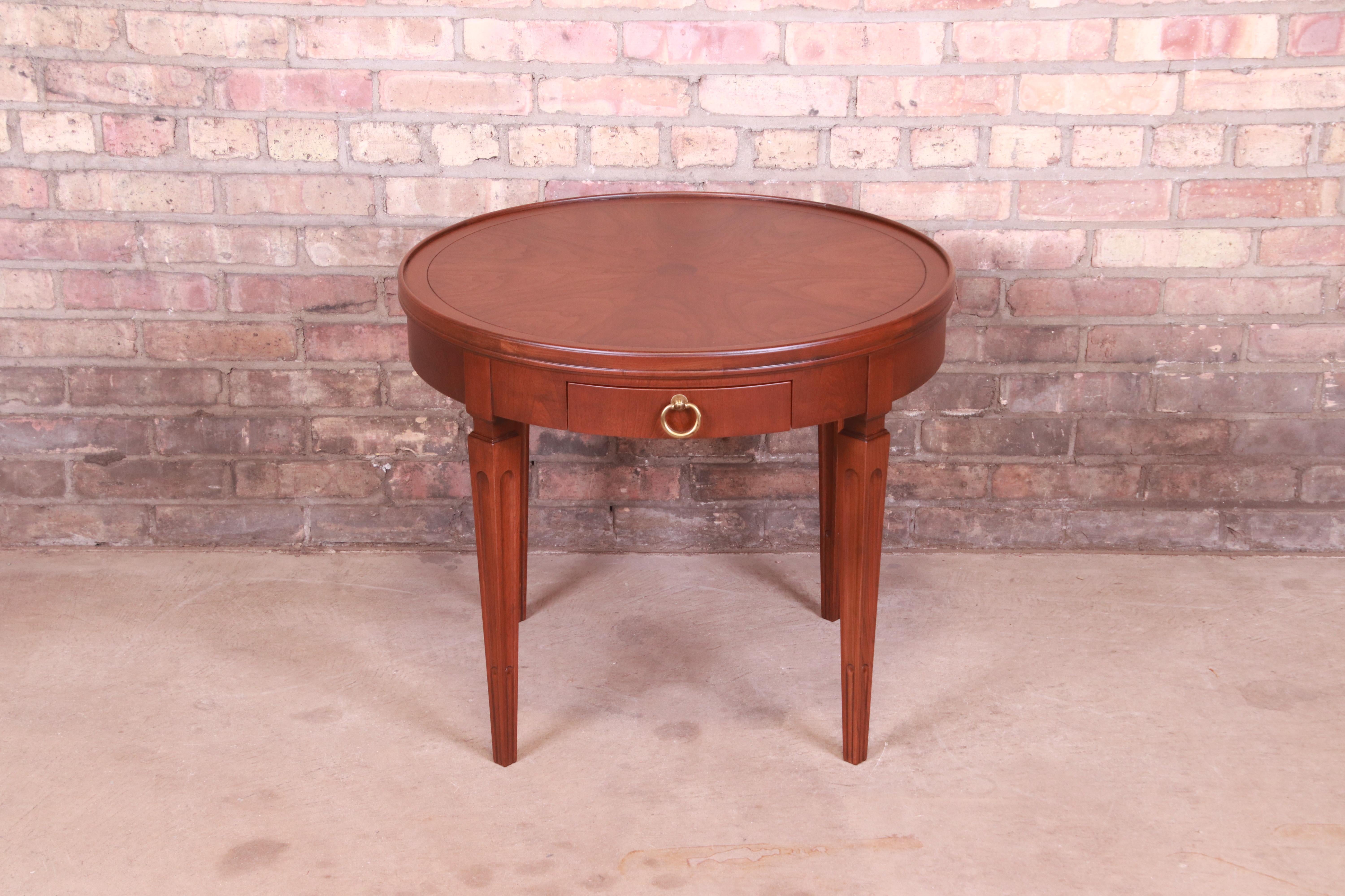 American Baker Furniture French Regency Louis XVI Mahogany Tea Table, Newly Refinished