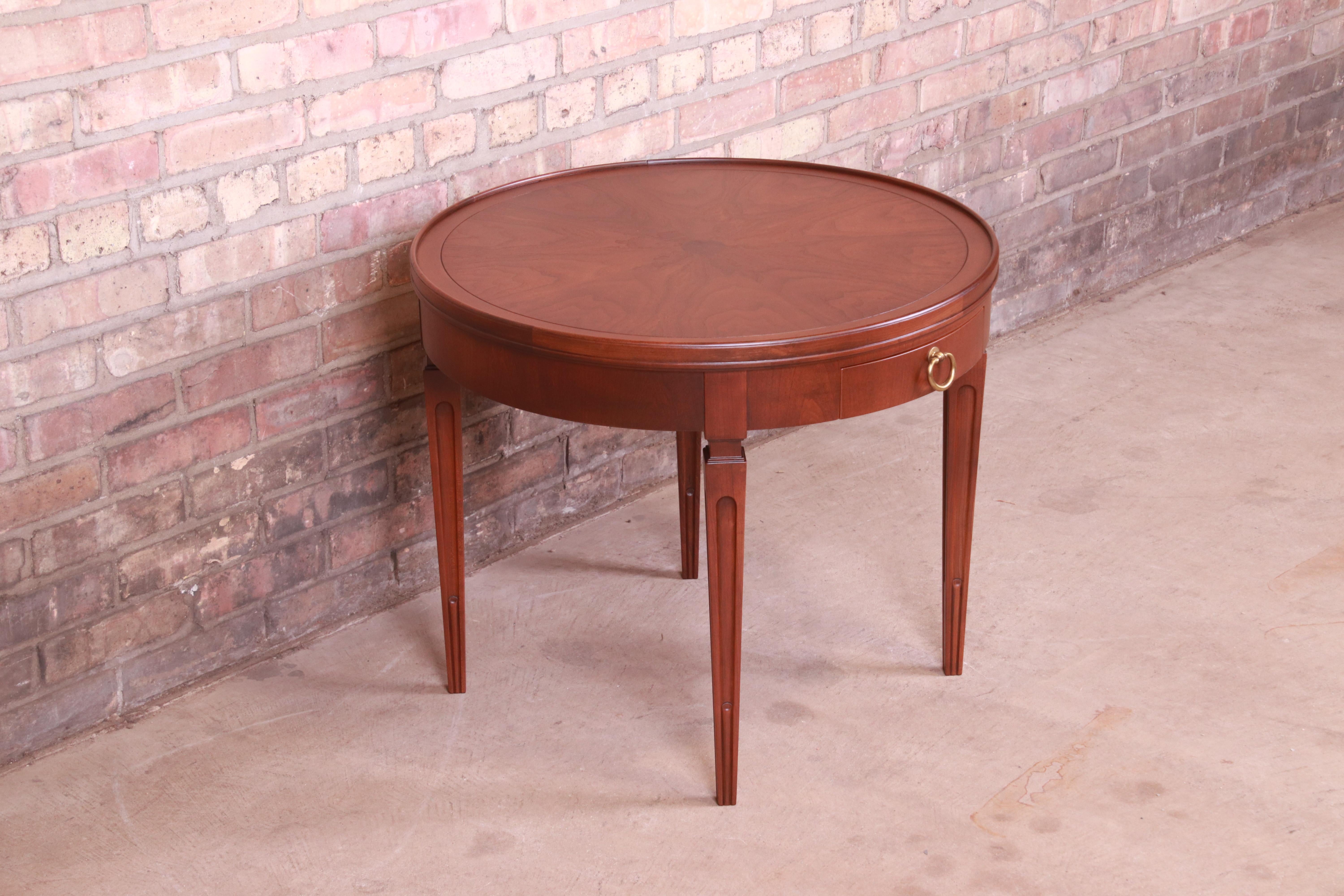 Mid-20th Century Baker Furniture French Regency Louis XVI Mahogany Tea Table, Newly Refinished