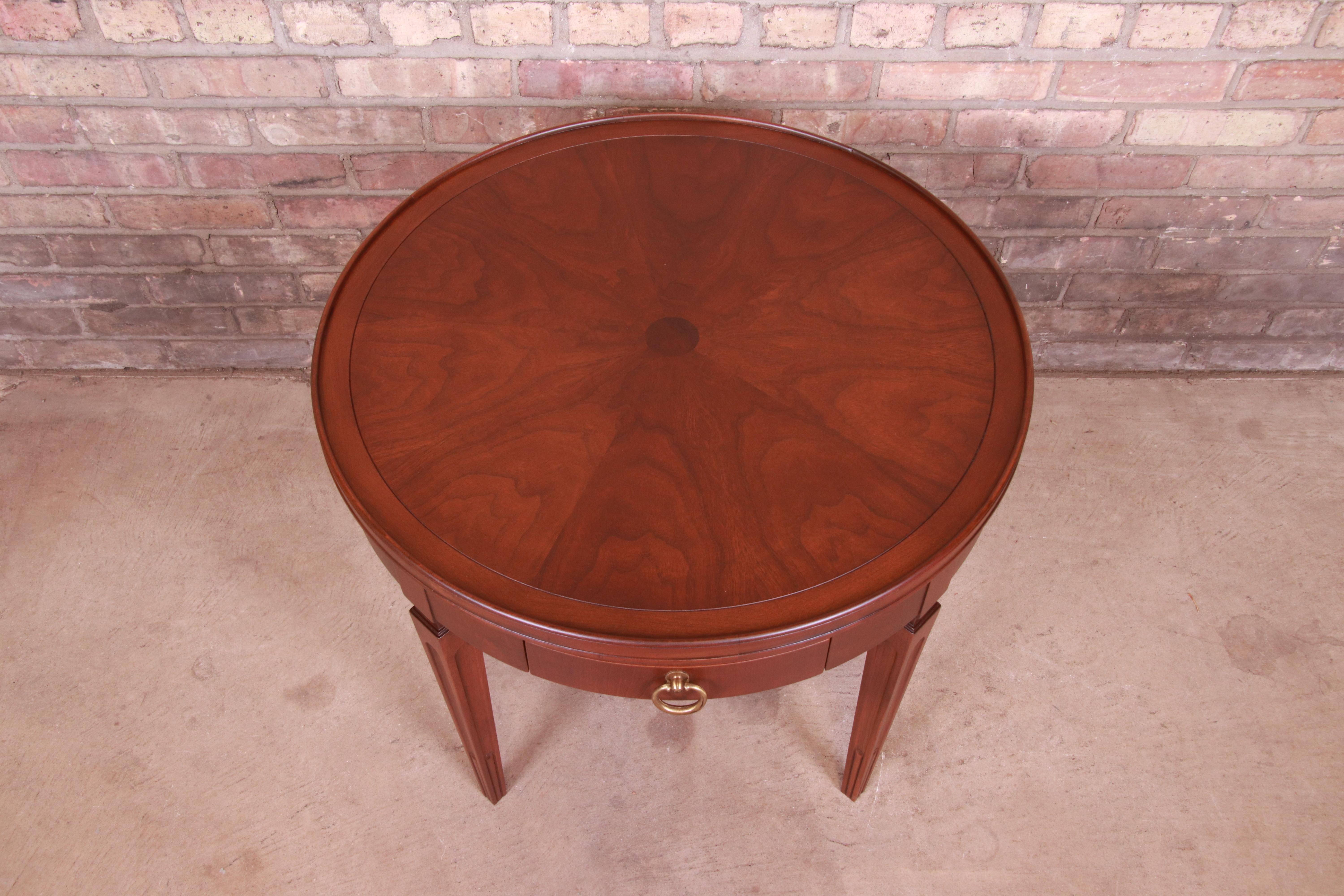 Baker Furniture French Regency Louis XVI Mahogany Tea Table, Newly Refinished 1