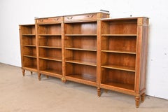 Baker Furniture French Regency Louis XVI Monumental Rosewood Marble Top Bookcase