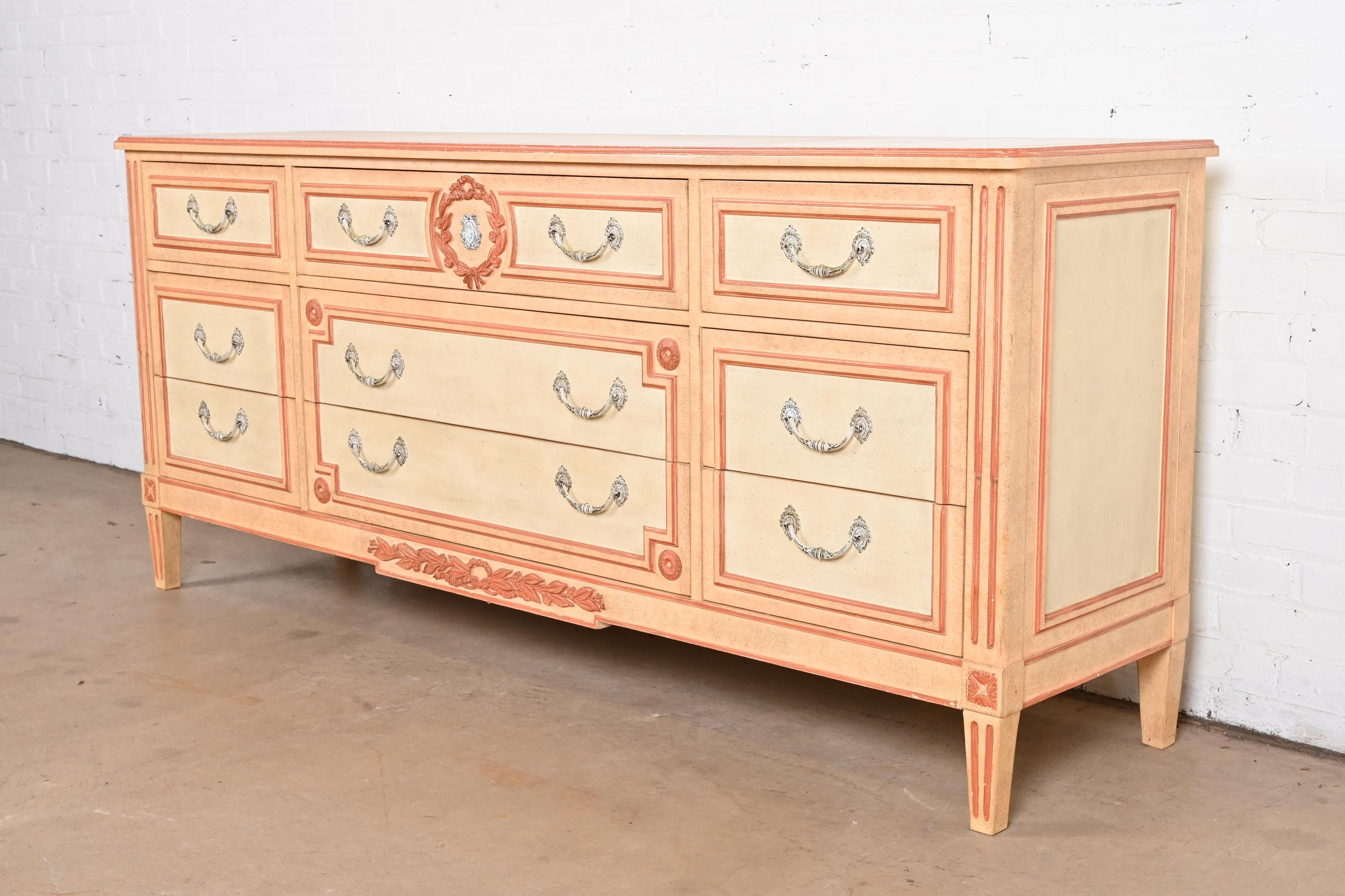 Baker Furniture French Regency Louis XVI Painted Dresser or Credenza, 1960s In Good Condition In South Bend, IN