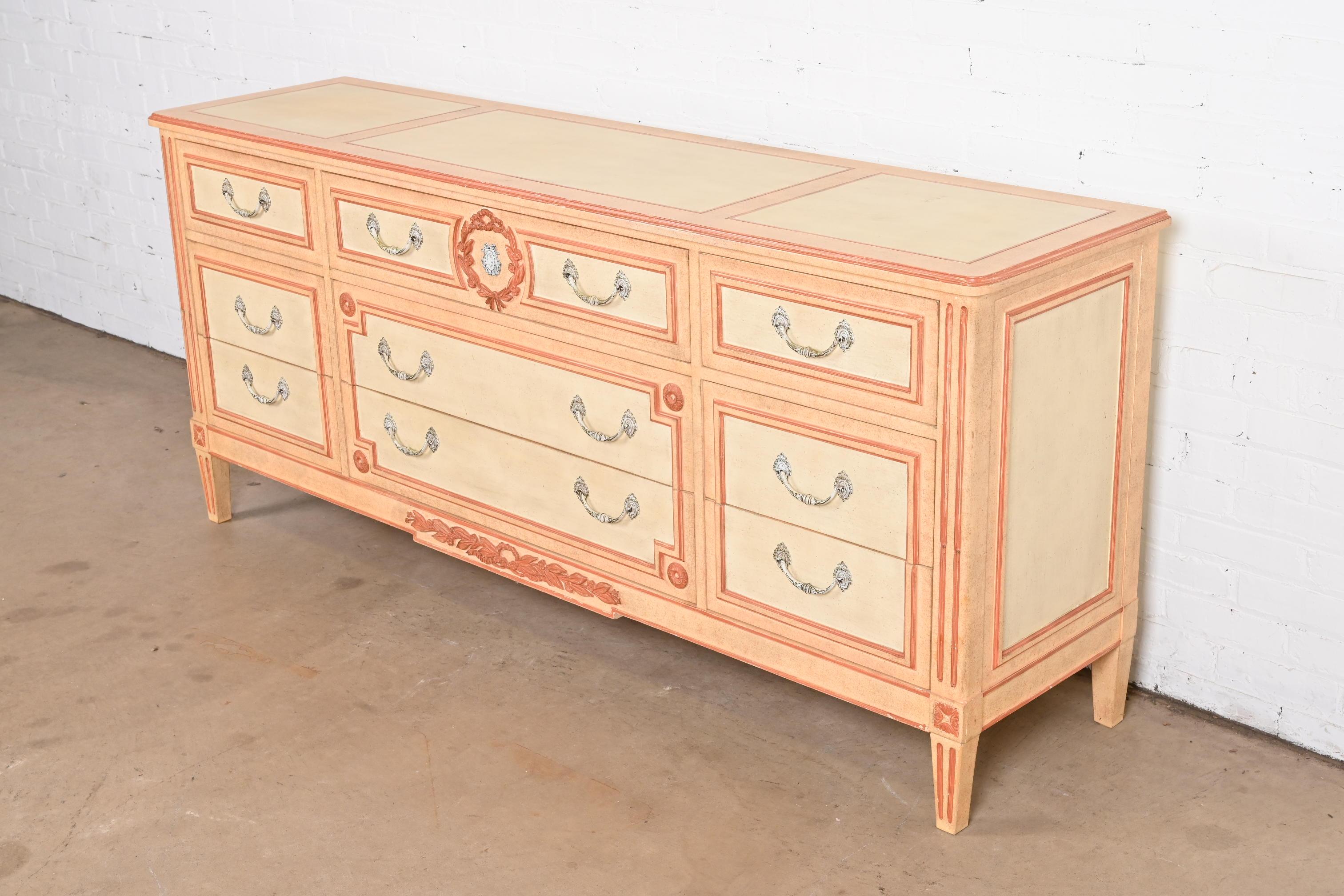 Mid-20th Century Baker Furniture French Regency Louis XVI Painted Dresser or Credenza, 1960s