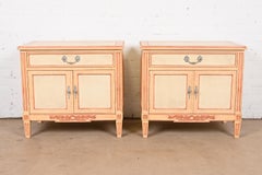 Baker Furniture French Regency Louis XVI Painted Nightstands, 1960s