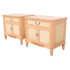 Comodini dipinti Baker Furniture French Regency Luigi XVI, anni '60
