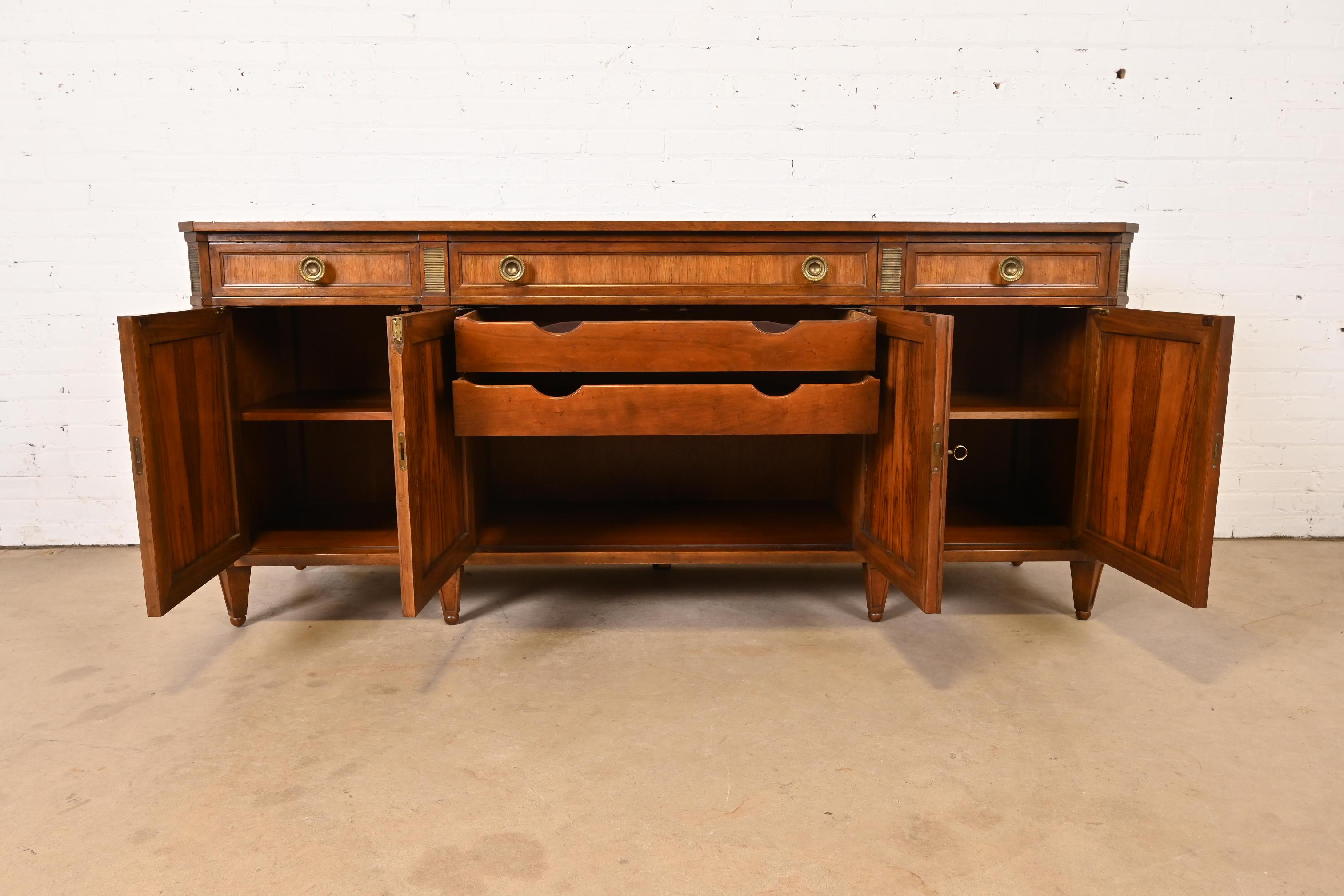 Baker Furniture French Regency Louis XVI Rosewood and Walnut Sideboard Credenza For Sale 9