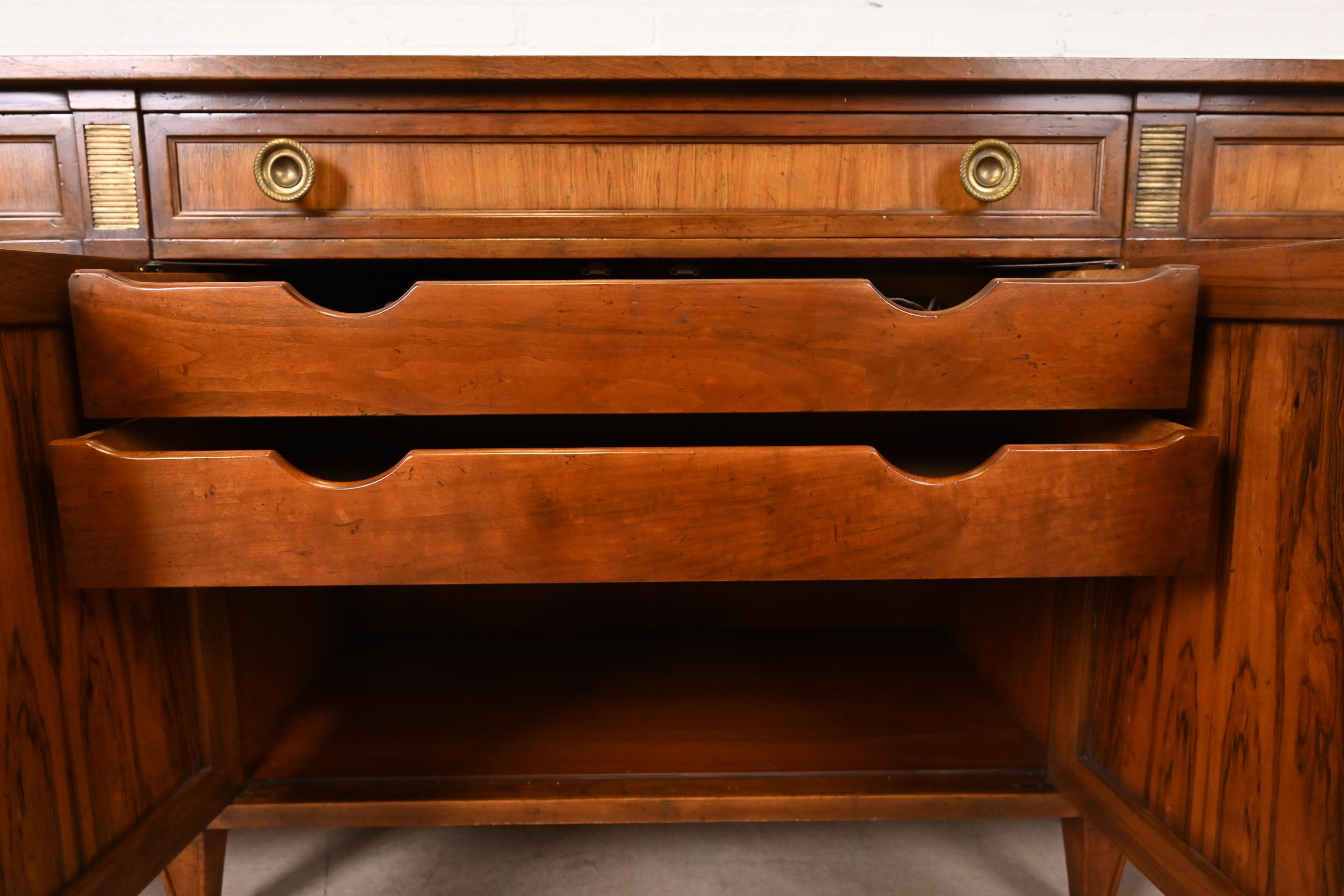 Baker Furniture French Regency Louis XVI Rosewood and Walnut Sideboard Credenza For Sale 11