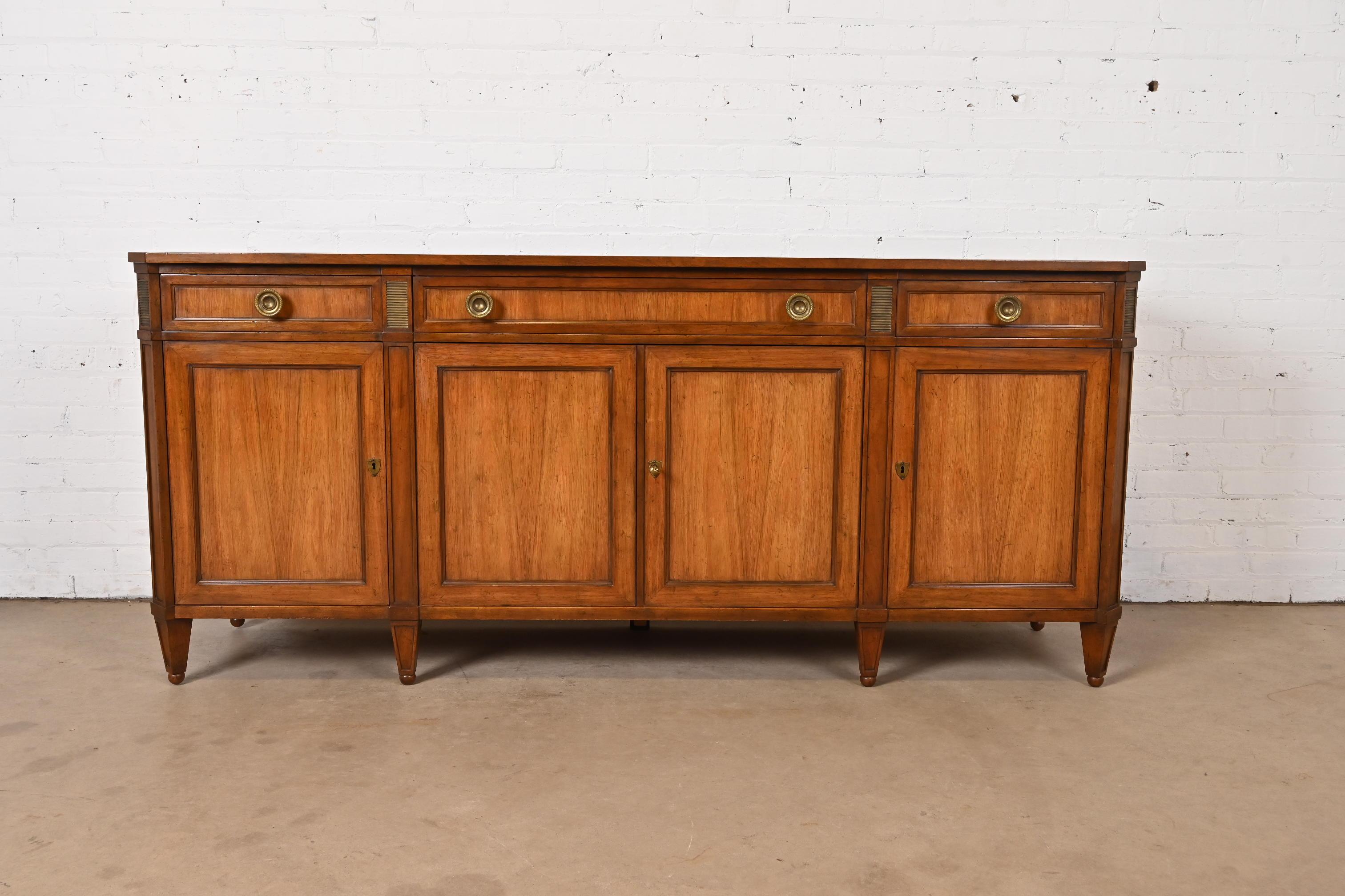 American Baker Furniture French Regency Louis XVI Rosewood and Walnut Sideboard Credenza For Sale