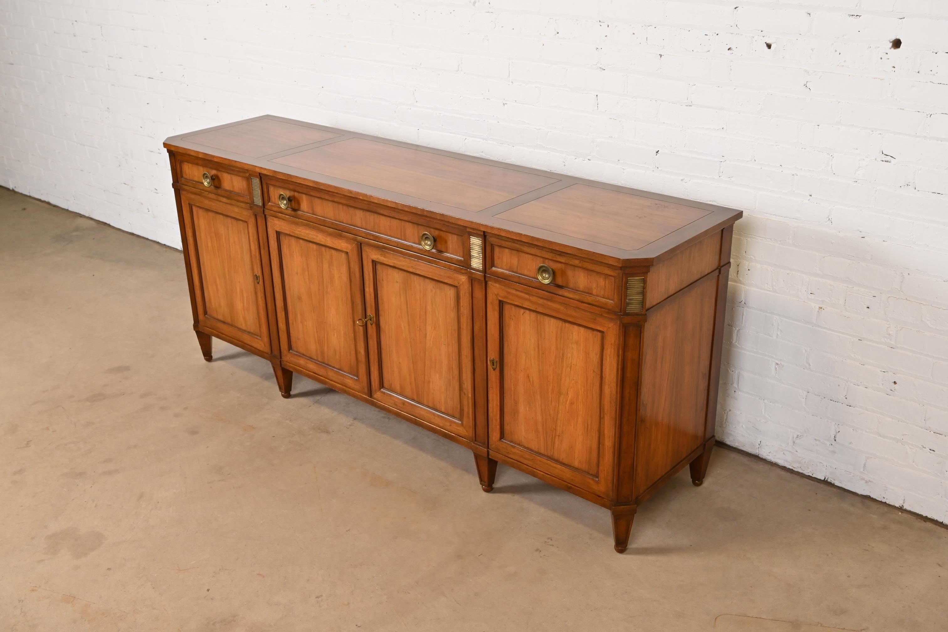 Baker Furniture French Regency Louis XVI Rosewood and Walnut Sideboard Credenza In Good Condition For Sale In South Bend, IN