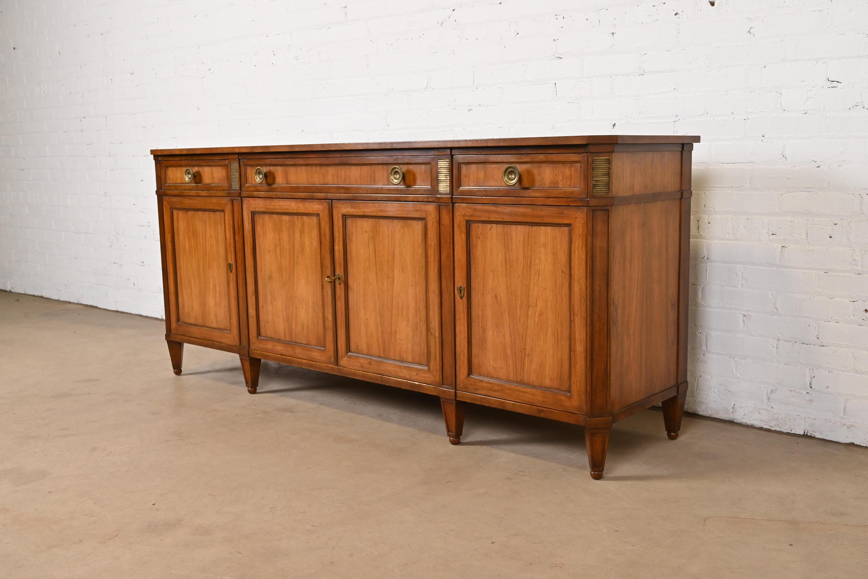 Mid-20th Century Baker Furniture French Regency Louis XVI Rosewood and Walnut Sideboard Credenza For Sale