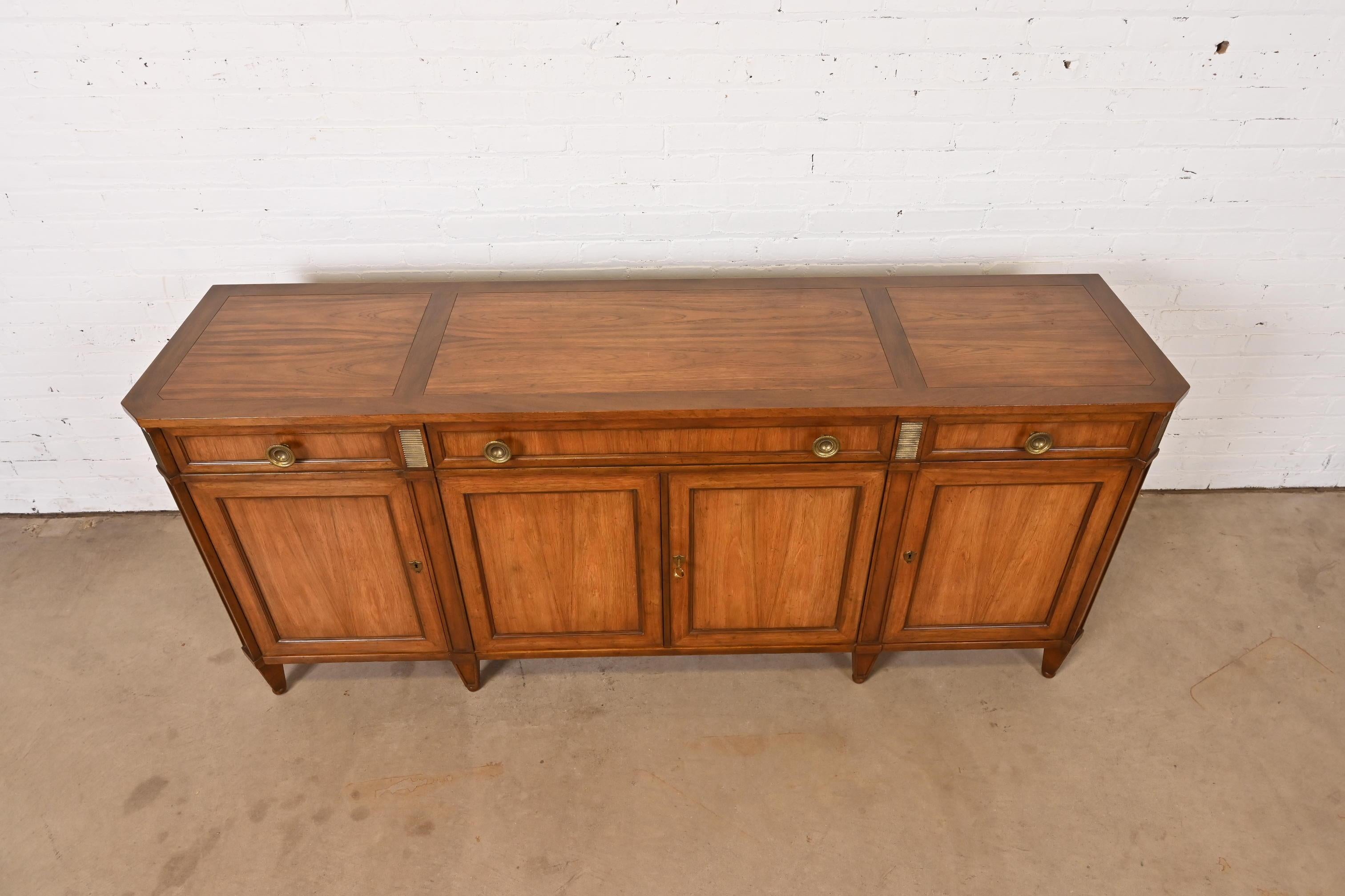 Baker Furniture French Regency Louis XVI Rosewood and Walnut Sideboard Credenza 1