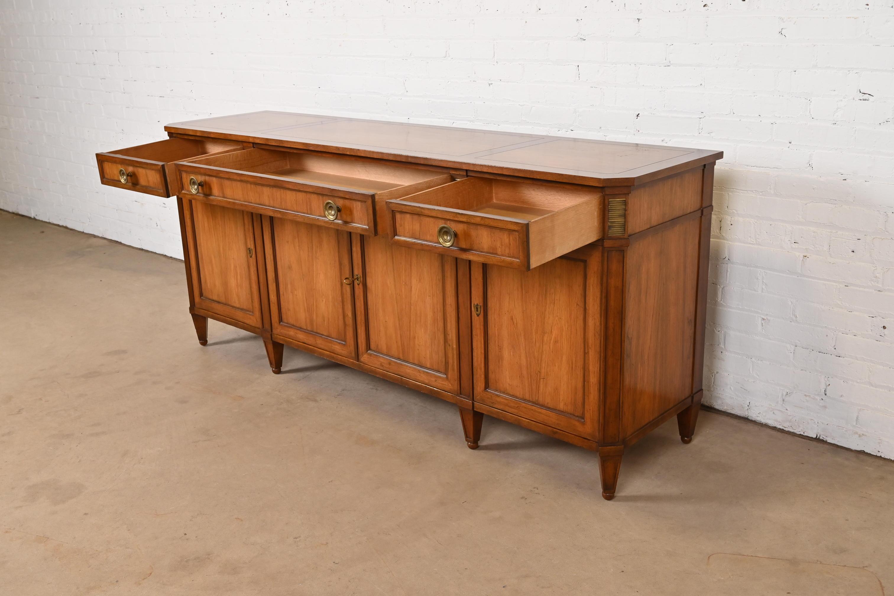 Baker Furniture French Regency Louis XVI Rosewood and Walnut Sideboard Credenza For Sale 3
