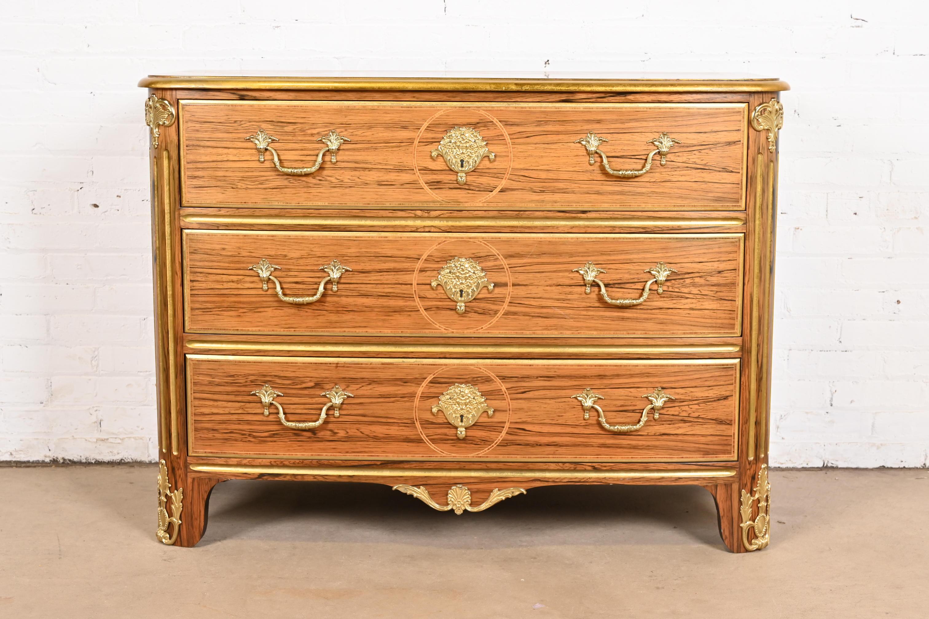 Americano Cassettiera in legno di palissandro Baker Furniture French Regency Luigi XVI in vendita