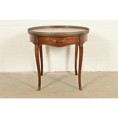Baker Furniture French Regency Louis XVI Walnut and Brass Tea Table