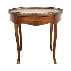 Baker Furniture French Regency Louis XVI Walnut and Brass Tea Table