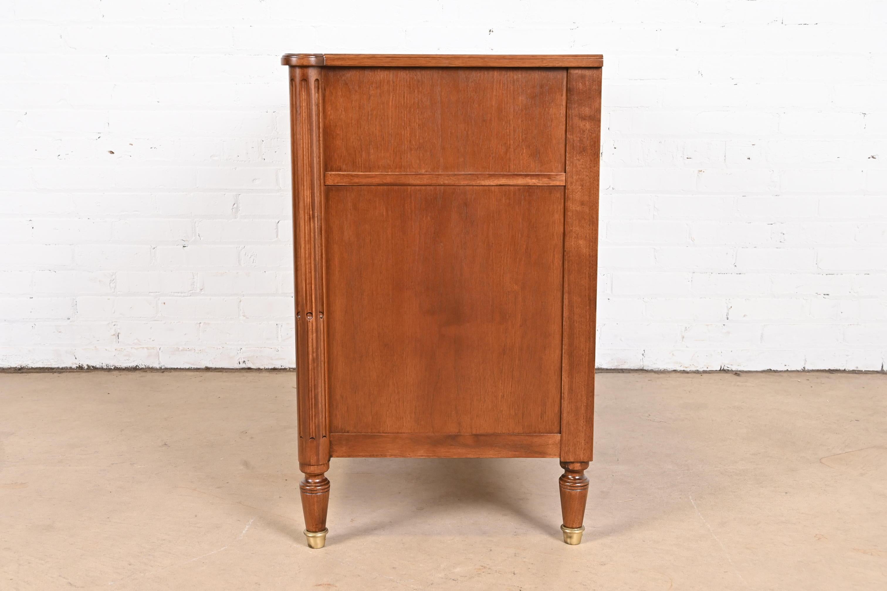 Baker Furniture French Regency Louis XVI Walnut Chest of Drawers, Refinished For Sale 5