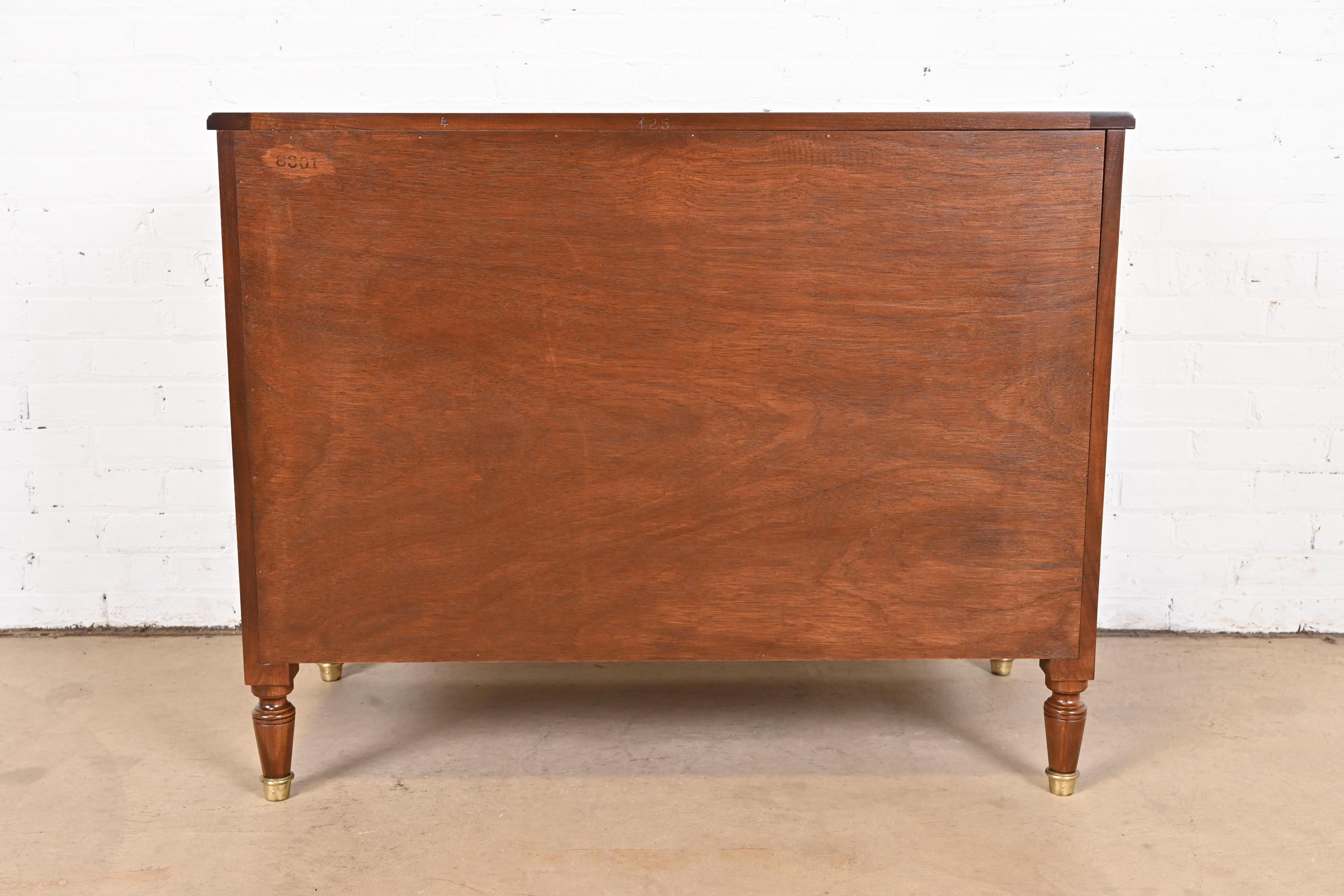 Baker Furniture French Regency Louis XVI Walnut Chest of Drawers, Refinished For Sale 6