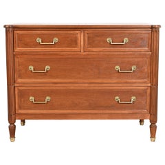 Baker Furniture French Regency Louis XVI Walnut Chest of Drawers, Refinished