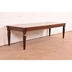 Baker Furniture French Regency Louis XVI Walnut Coffee Table, Newly Refinished