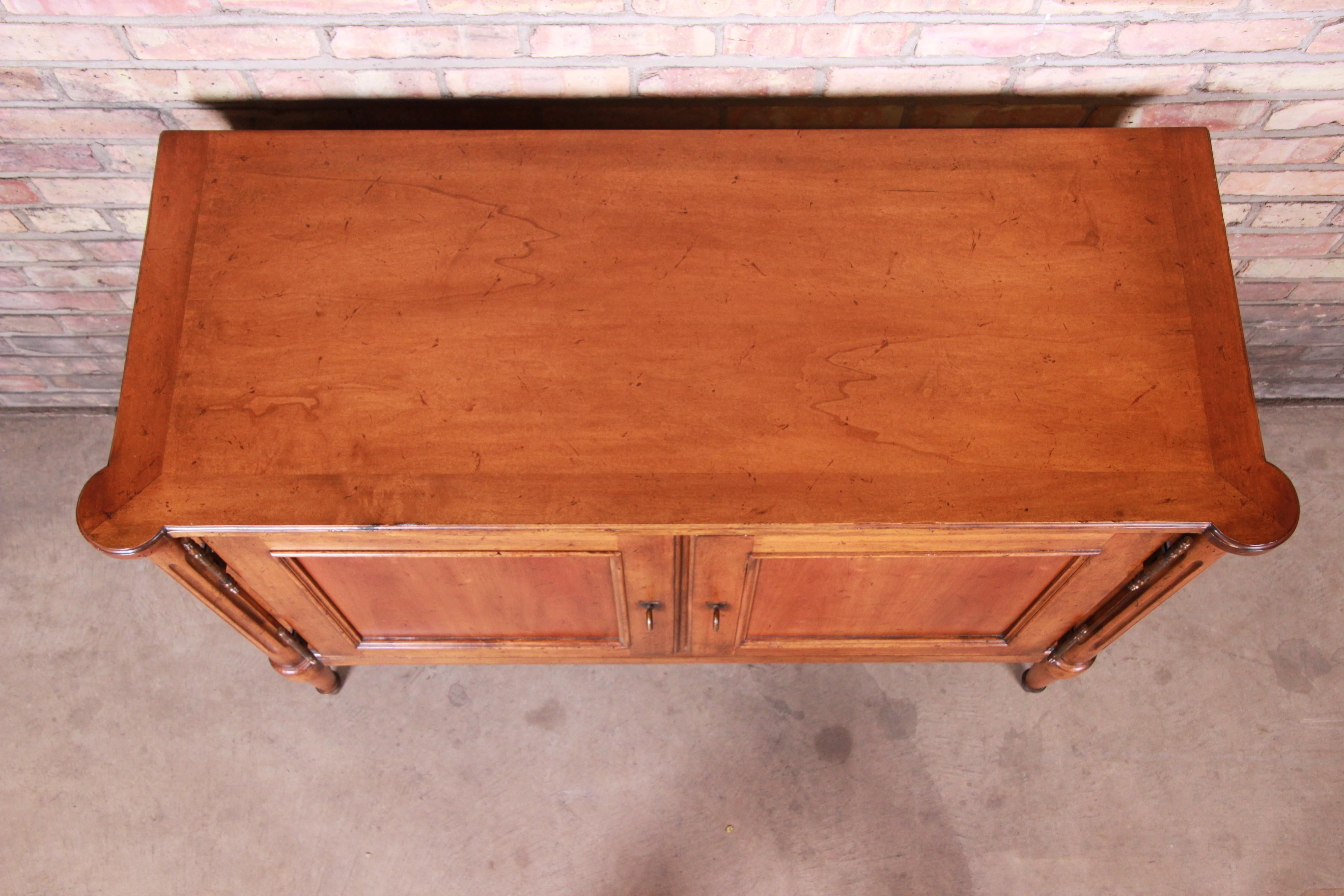 Baker Furniture French Regency Louis XVI Walnut Credenza or Bar Cabinet 1