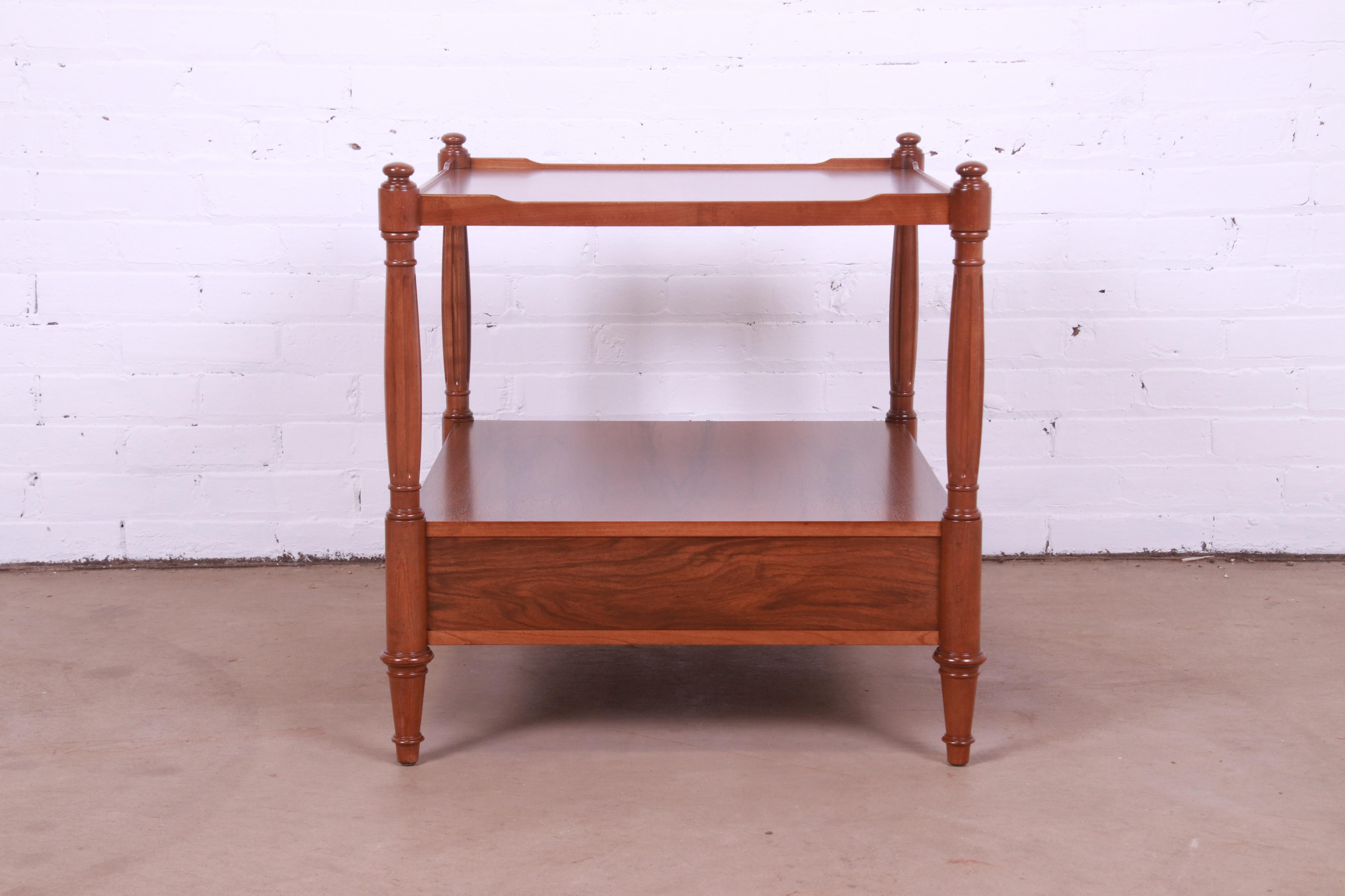 Baker Furniture French Regency Louis XVI Walnut Nightstand, Newly Refinished For Sale 10