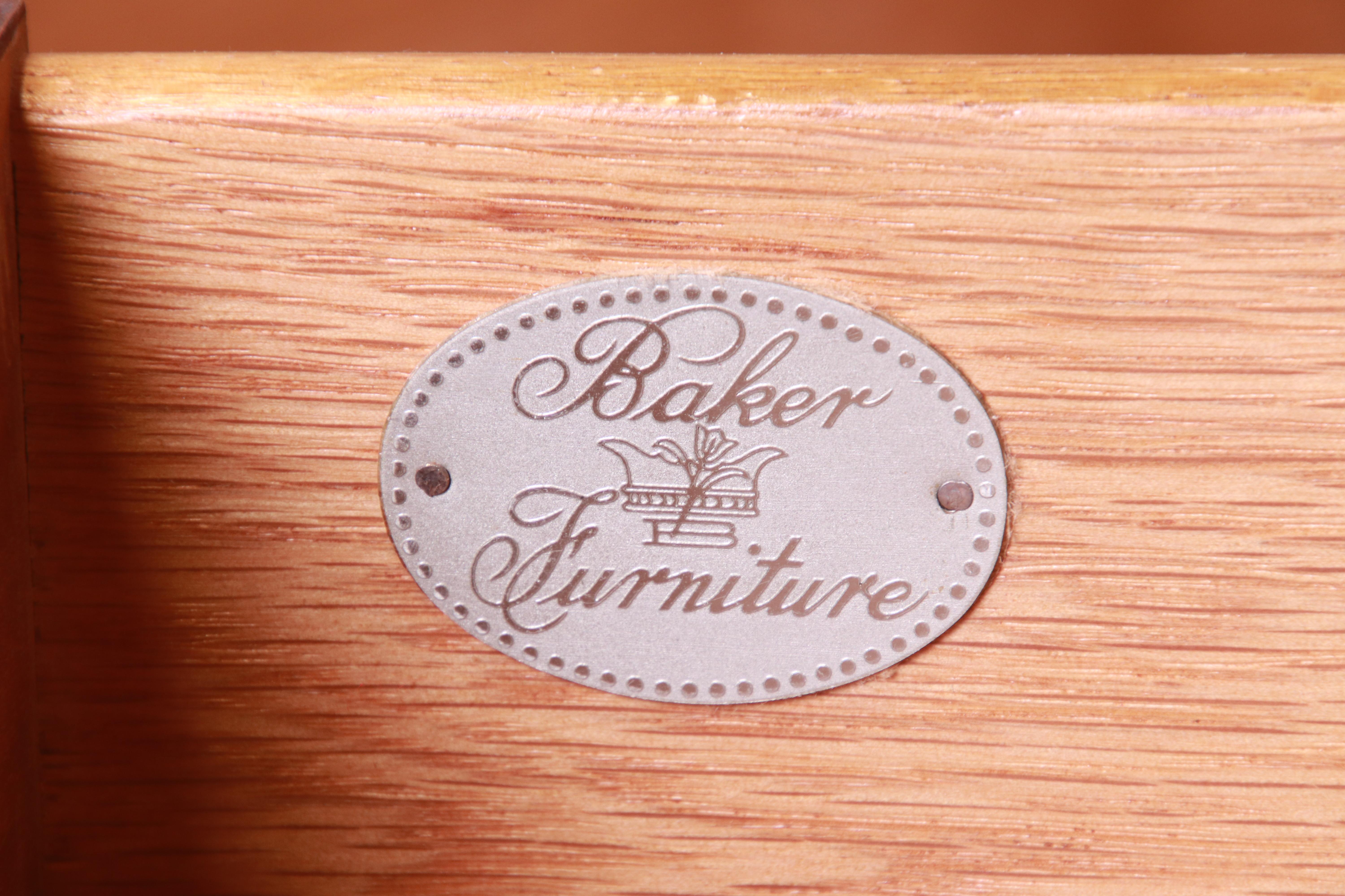 Baker Furniture French Regency Louis XVI Walnut Nightstands, Pair 10