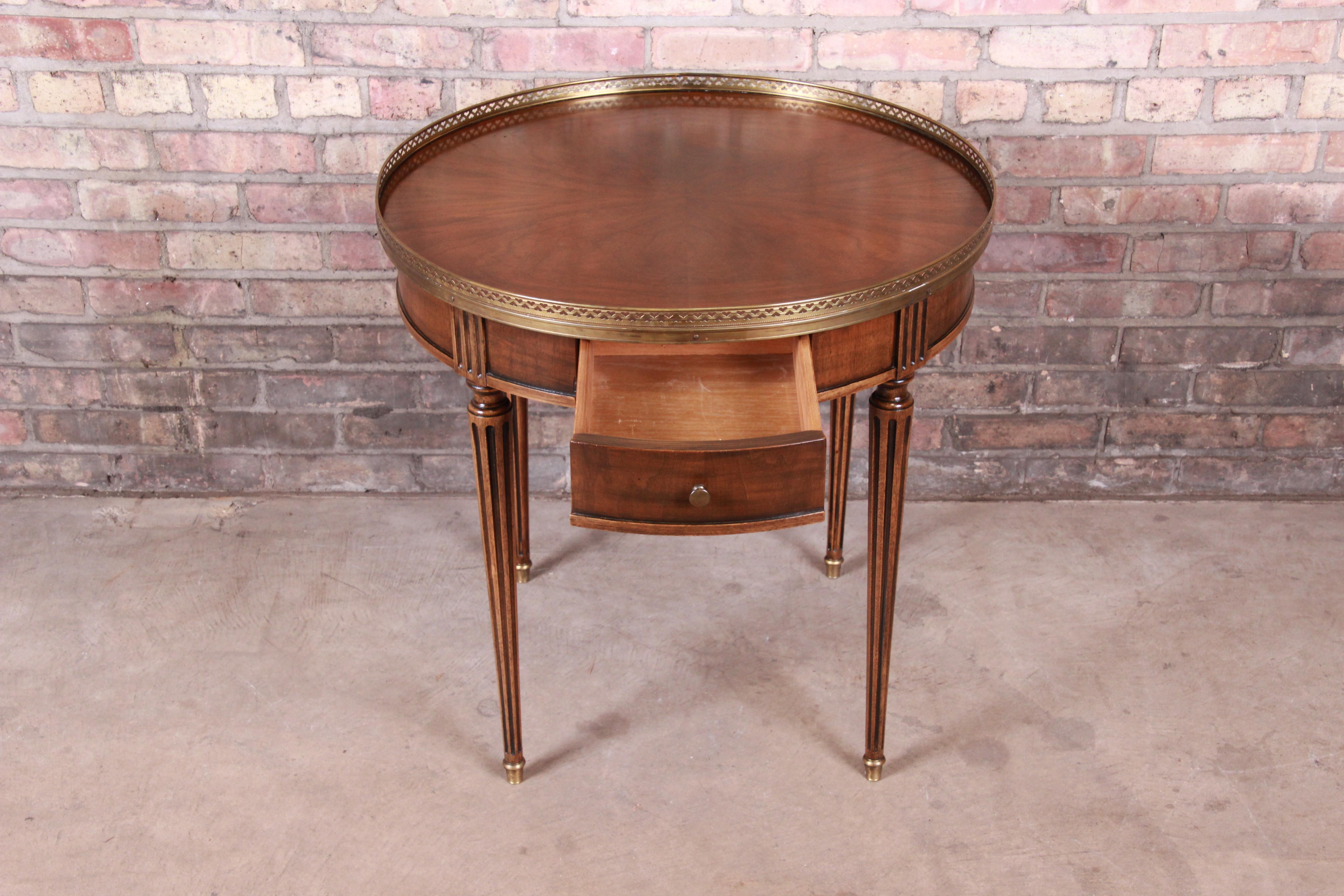 Baker Furniture French Regency Louis XVI Walnut Tea Table 4