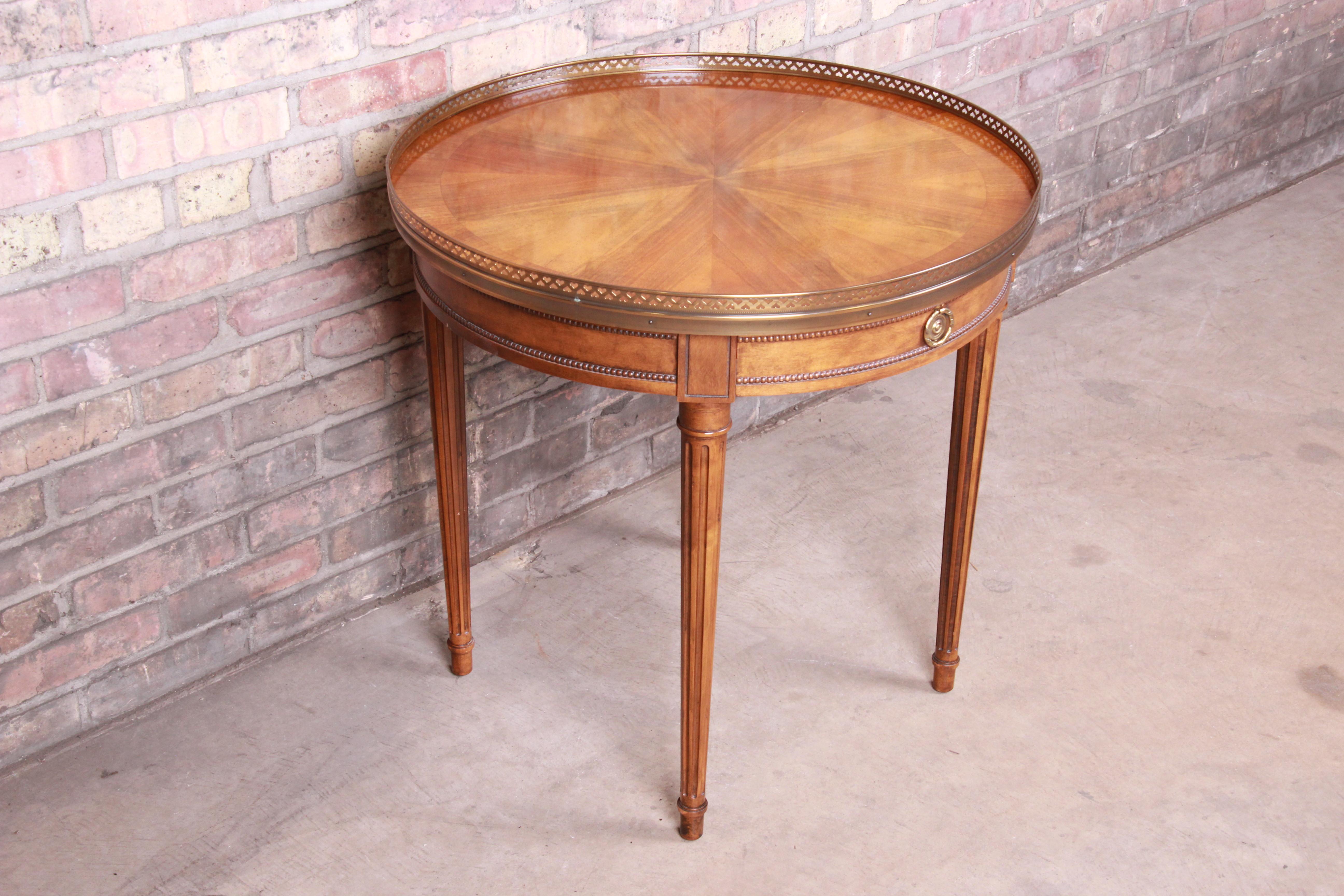 Baker Furniture French Regency Louis XVI Walnut Tea Table 7