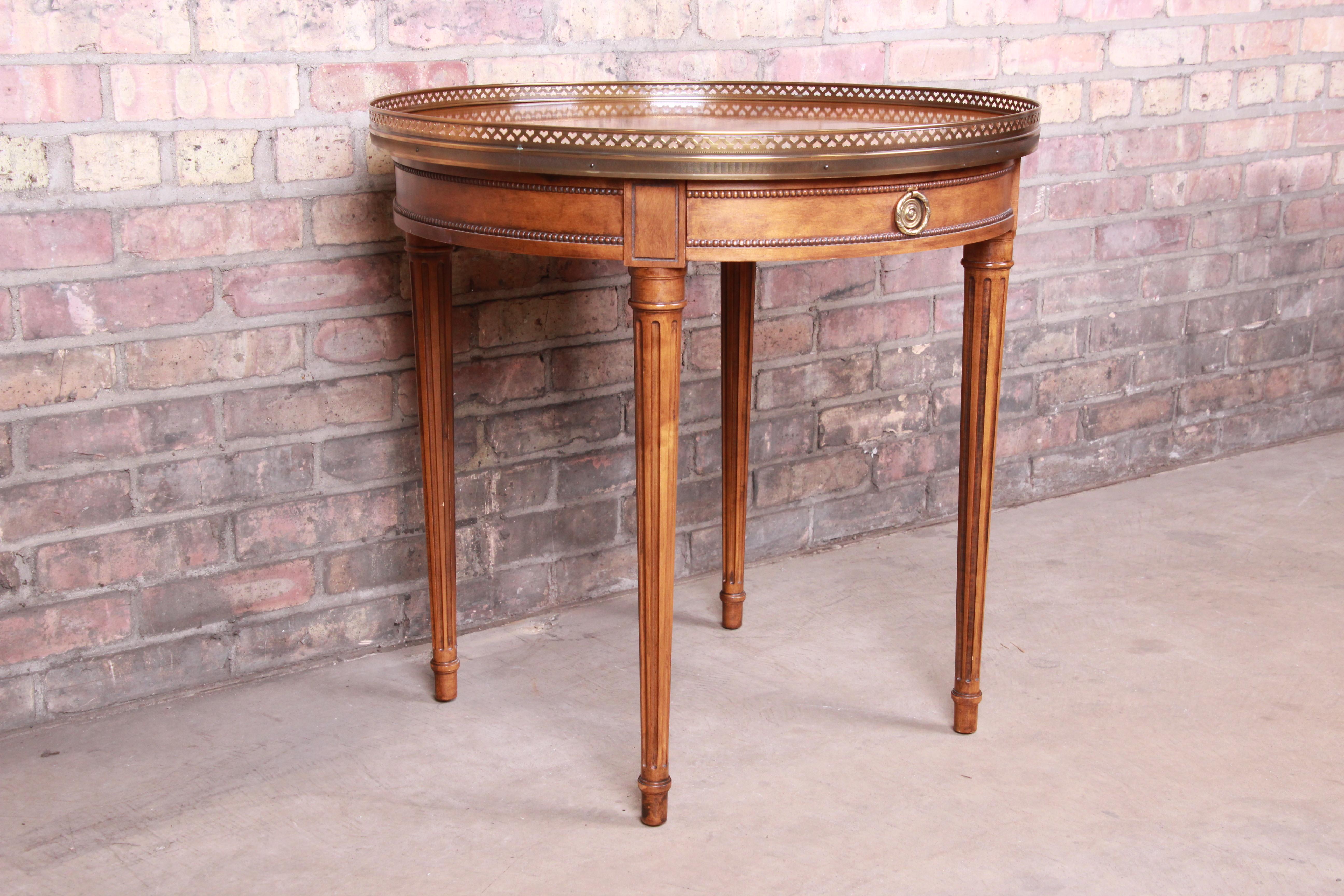 Baker Furniture French Regency Louis XVI Walnut Tea Table 8