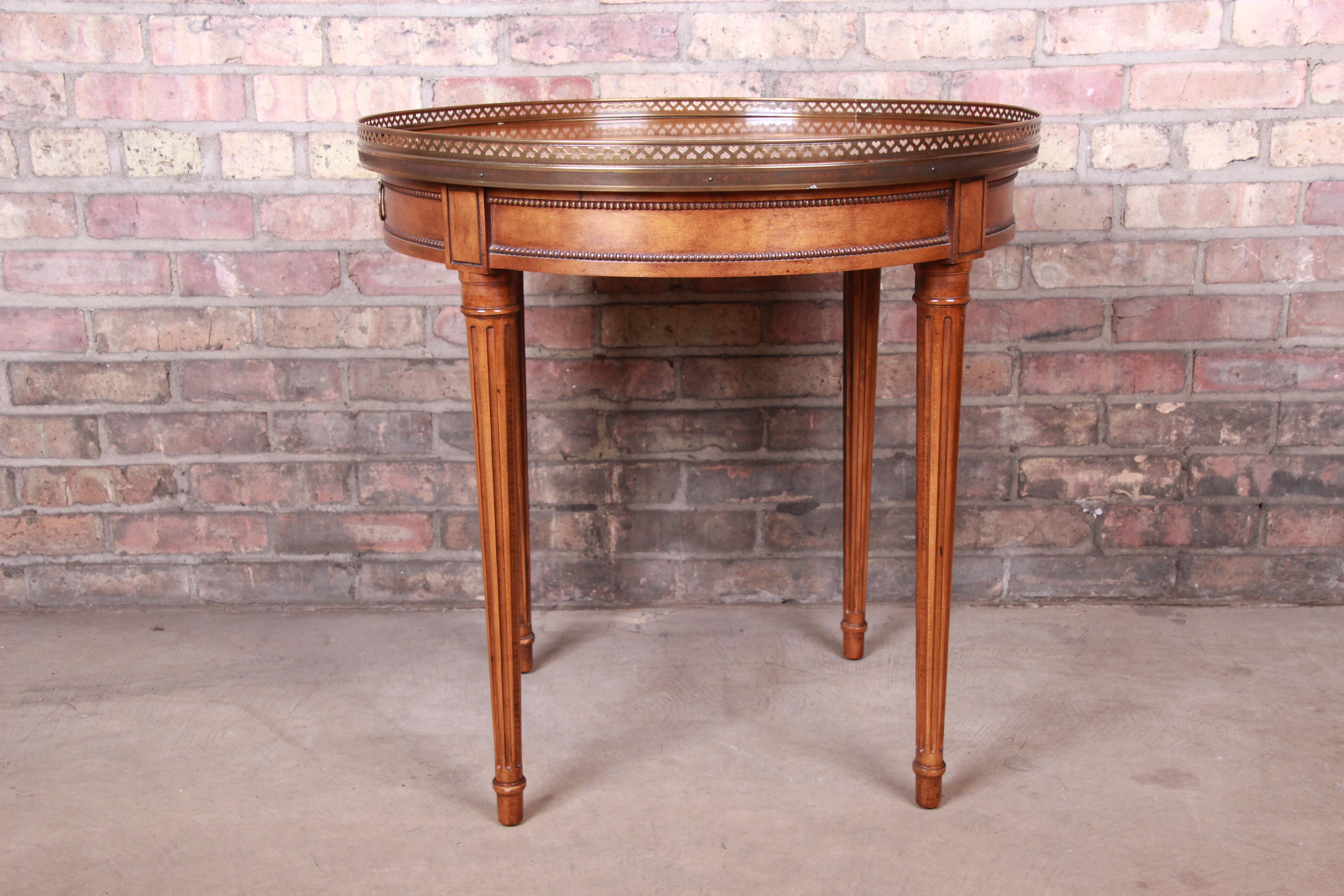 Baker Furniture French Regency Louis XVI Walnut Tea Table 10