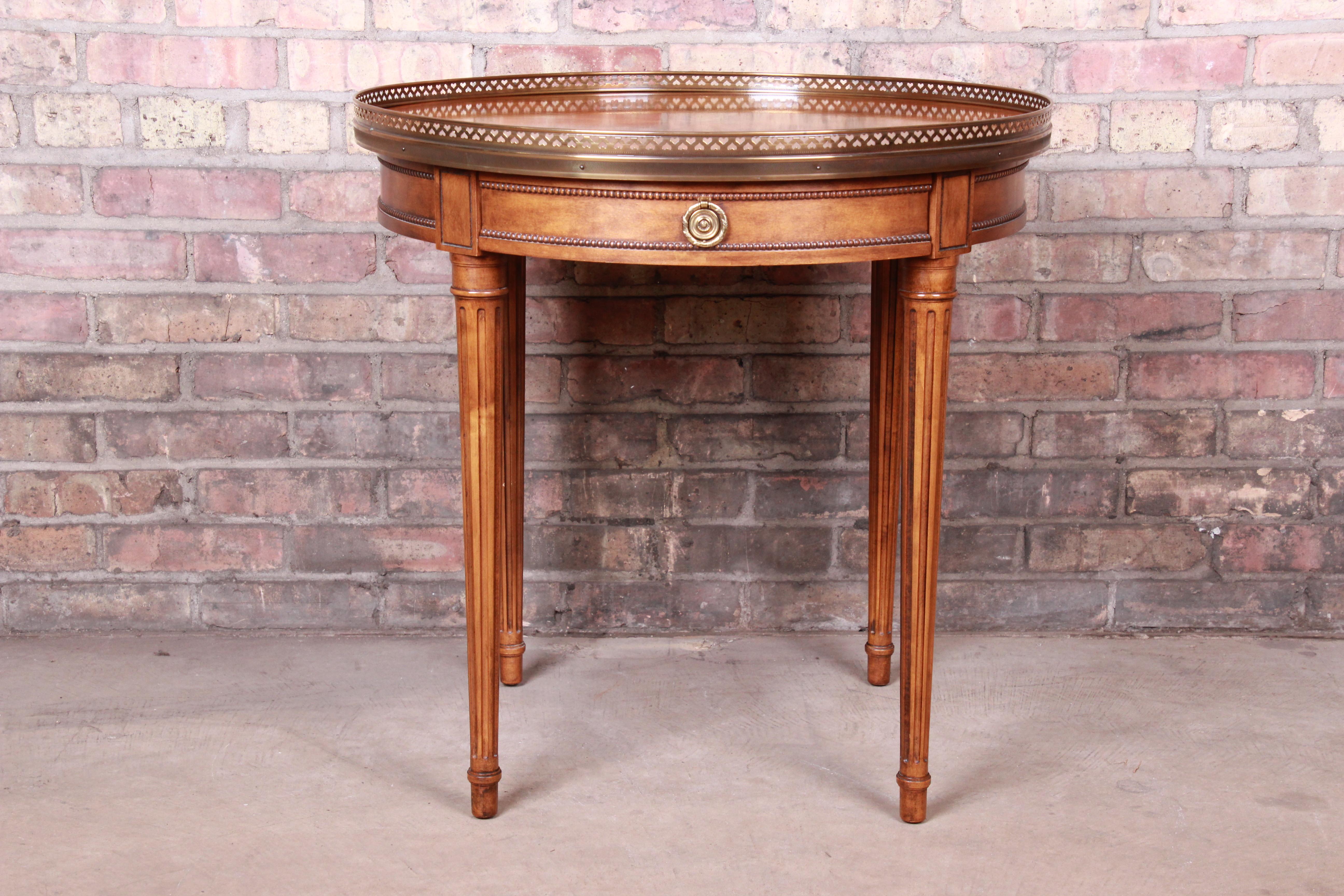 American Baker Furniture French Regency Louis XVI Walnut Tea Table