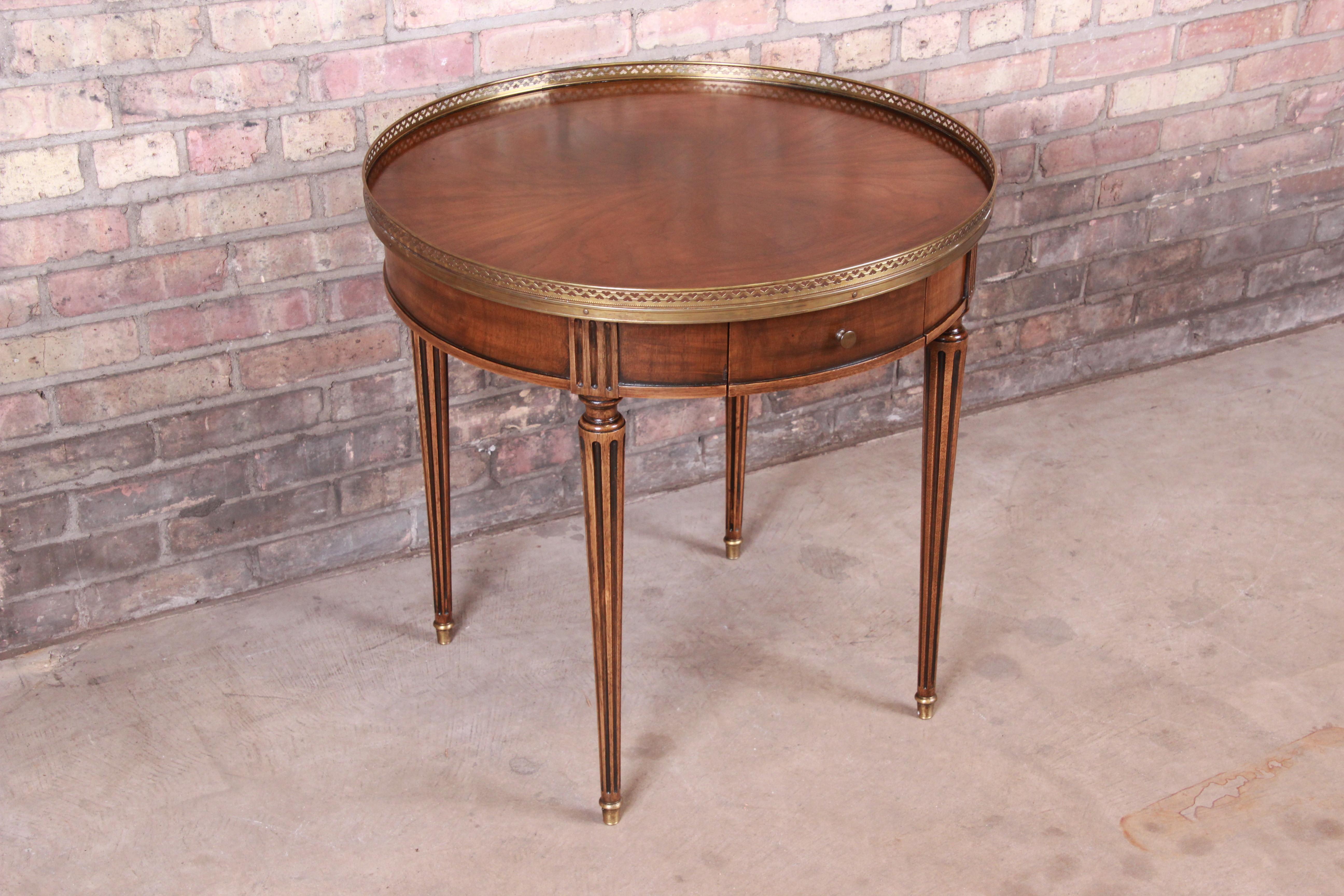20th Century Baker Furniture French Regency Louis XVI Walnut Tea Table