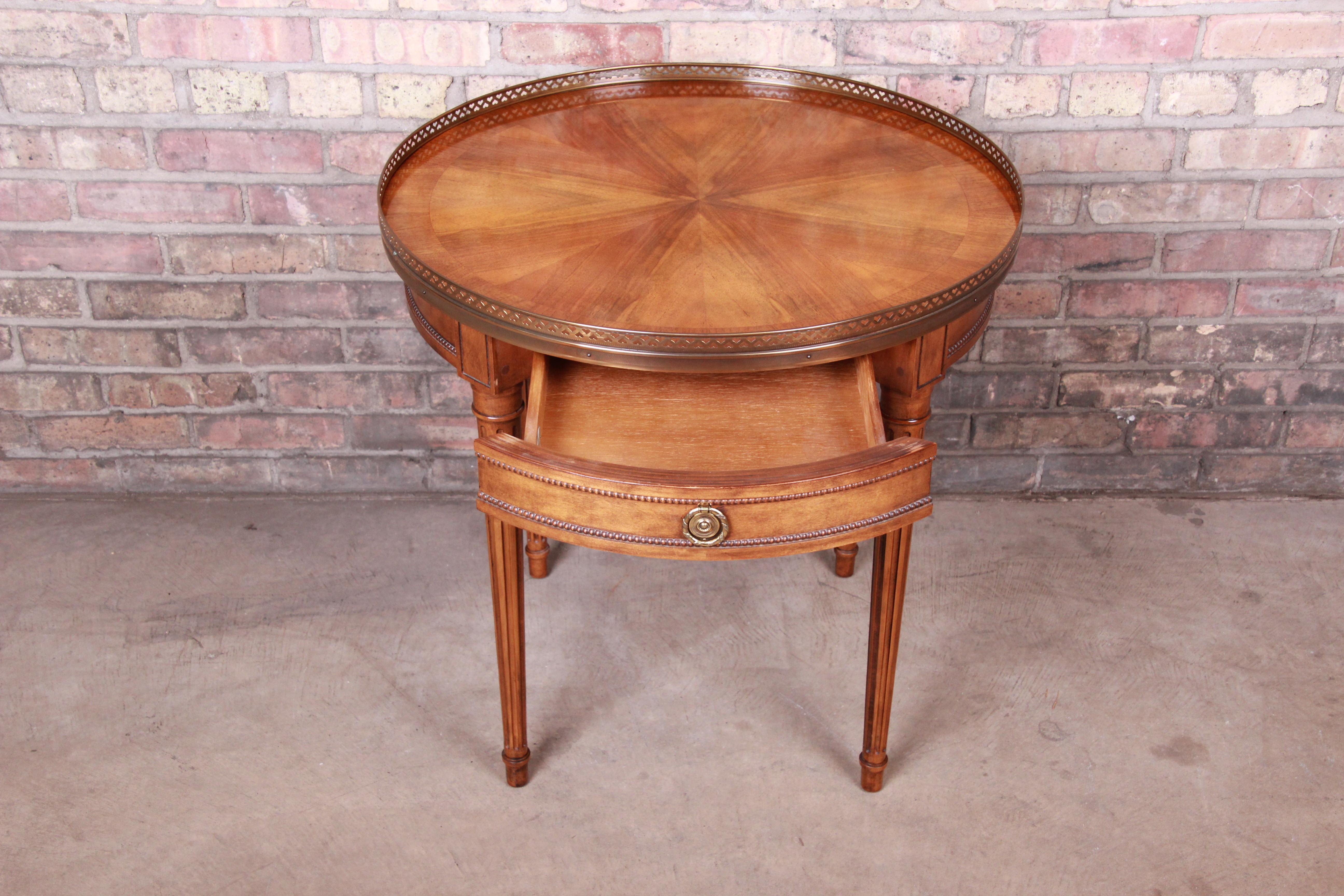 Baker Furniture French Regency Louis XVI Walnut Tea Table 2