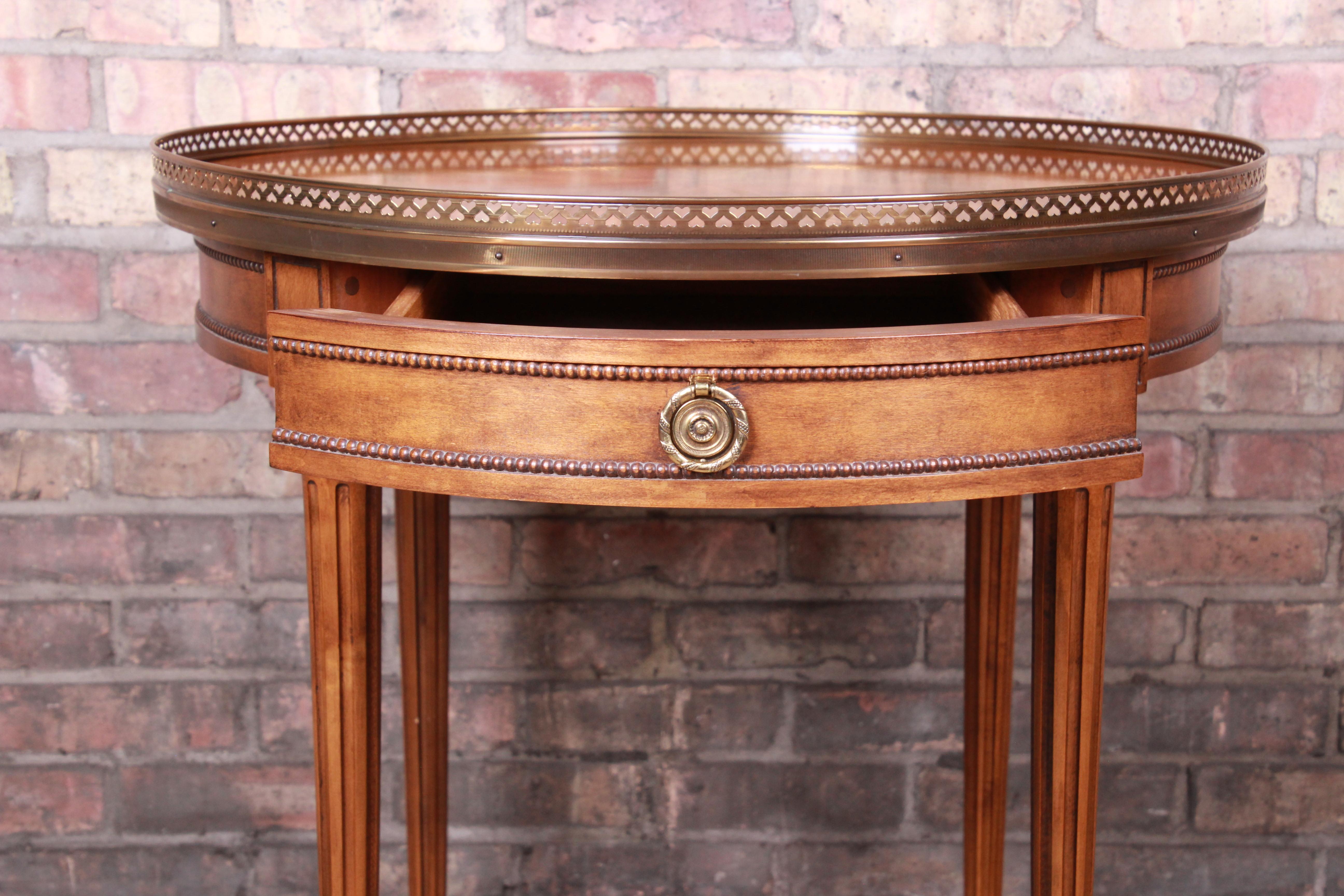 Baker Furniture French Regency Louis XVI Walnut Tea Table 3