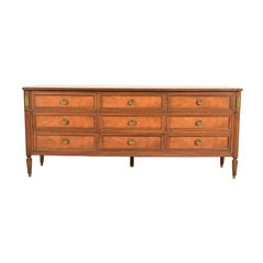 Baker Furniture French Regency Louis XVI Walnut Triple Dresser, Circa 1960s