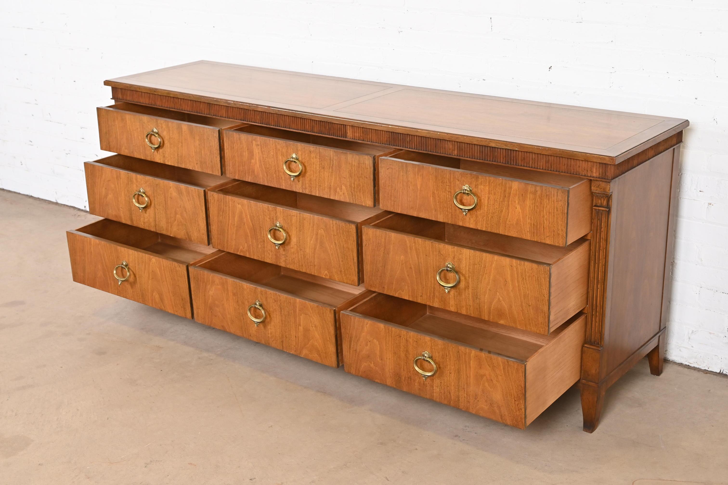 Baker Furniture French Regency Louis XVI Walnut Triple Dresser or Credenza 7