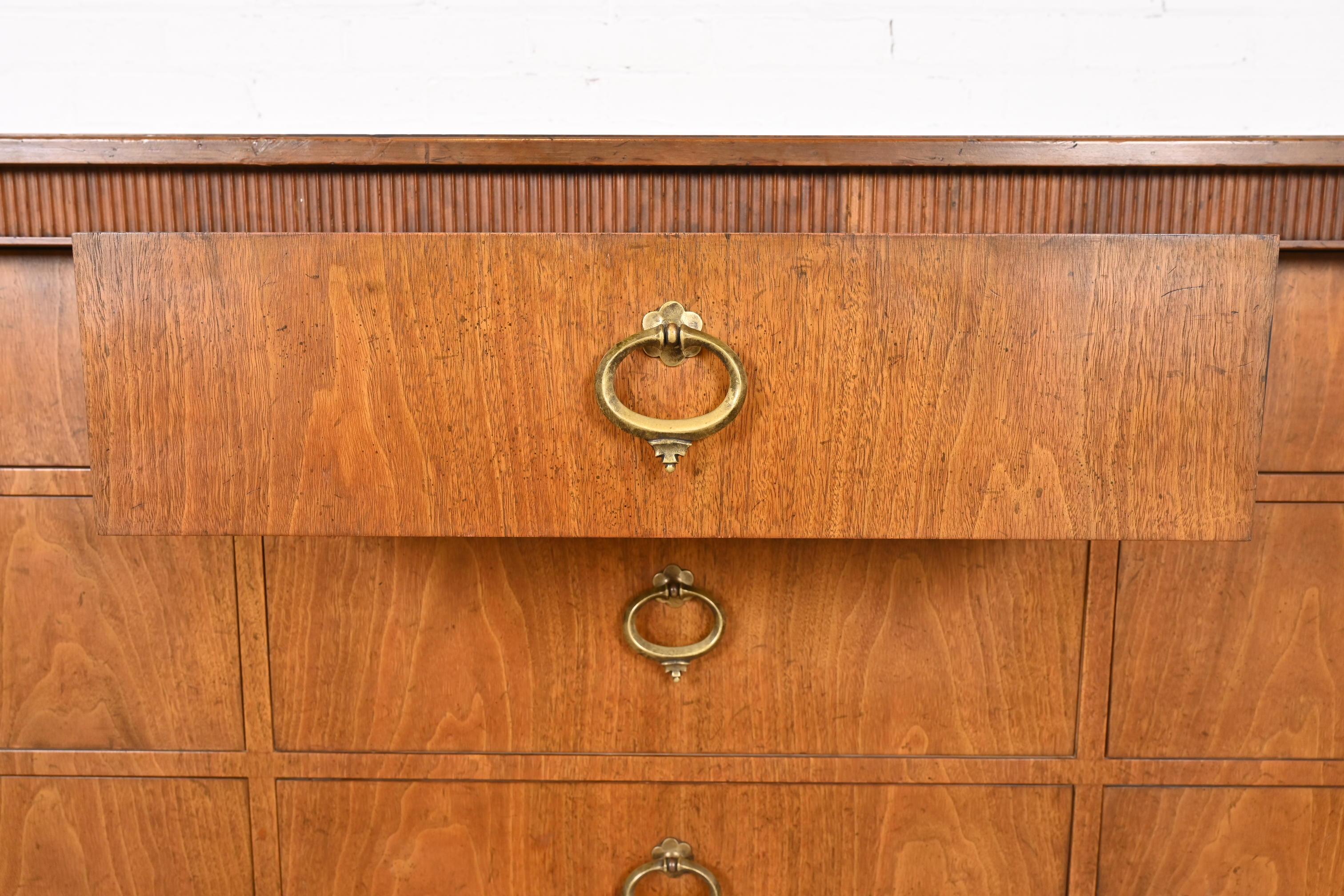 Baker Furniture French Regency Louis XVI Walnut Triple Dresser or Credenza 9