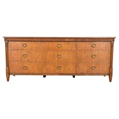 Baker Furniture French Regency Louis XVI Walnut Triple Dresser or Credenza