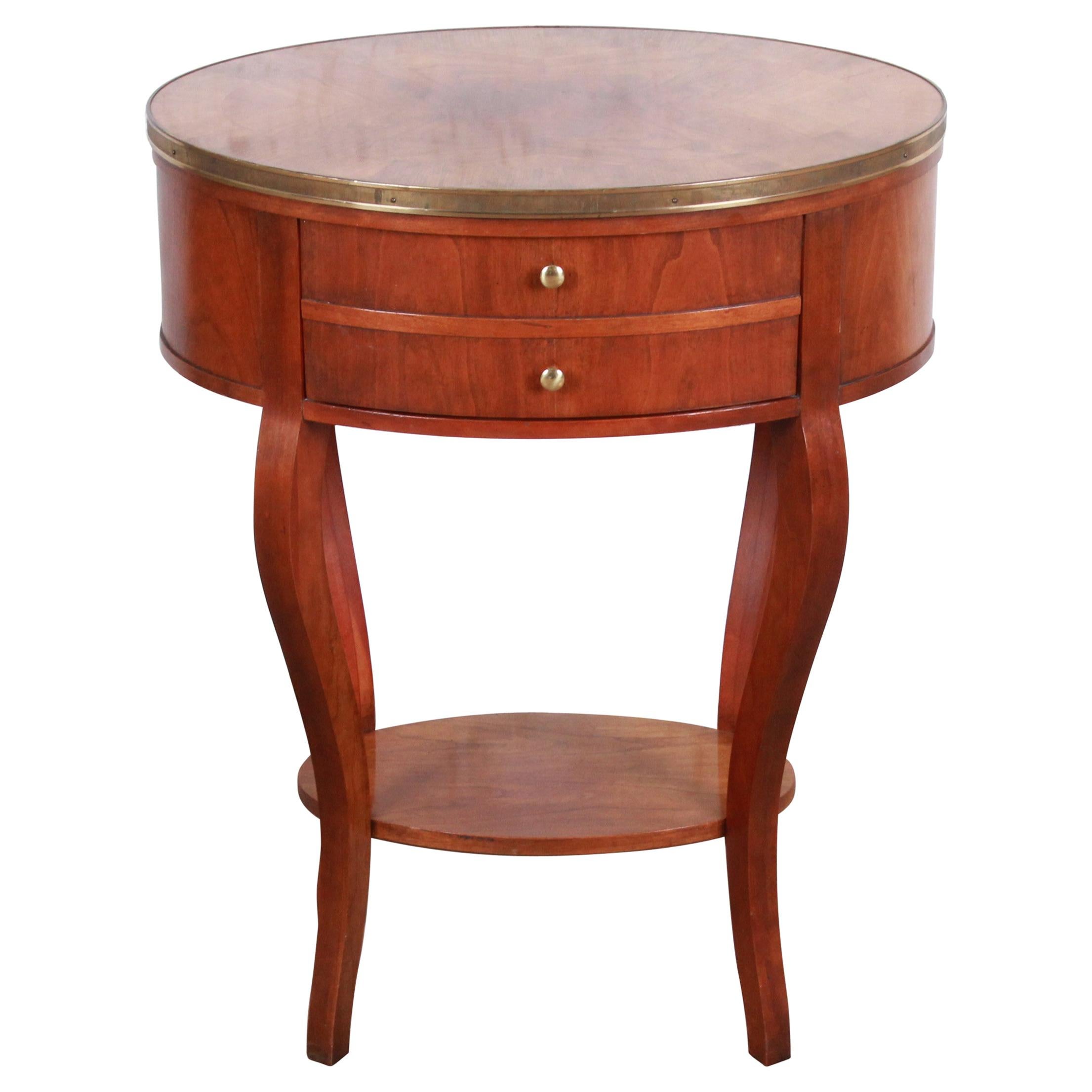 Baker Furniture French Regency Mahogany and Brass Side Table