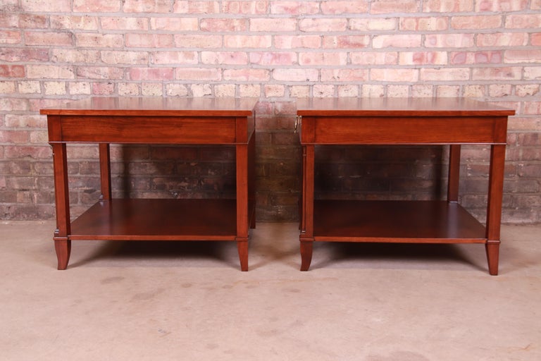 Baker Furniture French Regency Mahogany Bedside Tables, Newly Refinished For Sale 7