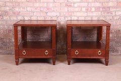 Baker Furniture French Regency Mahogany Nightstands or End Tables, Refinished