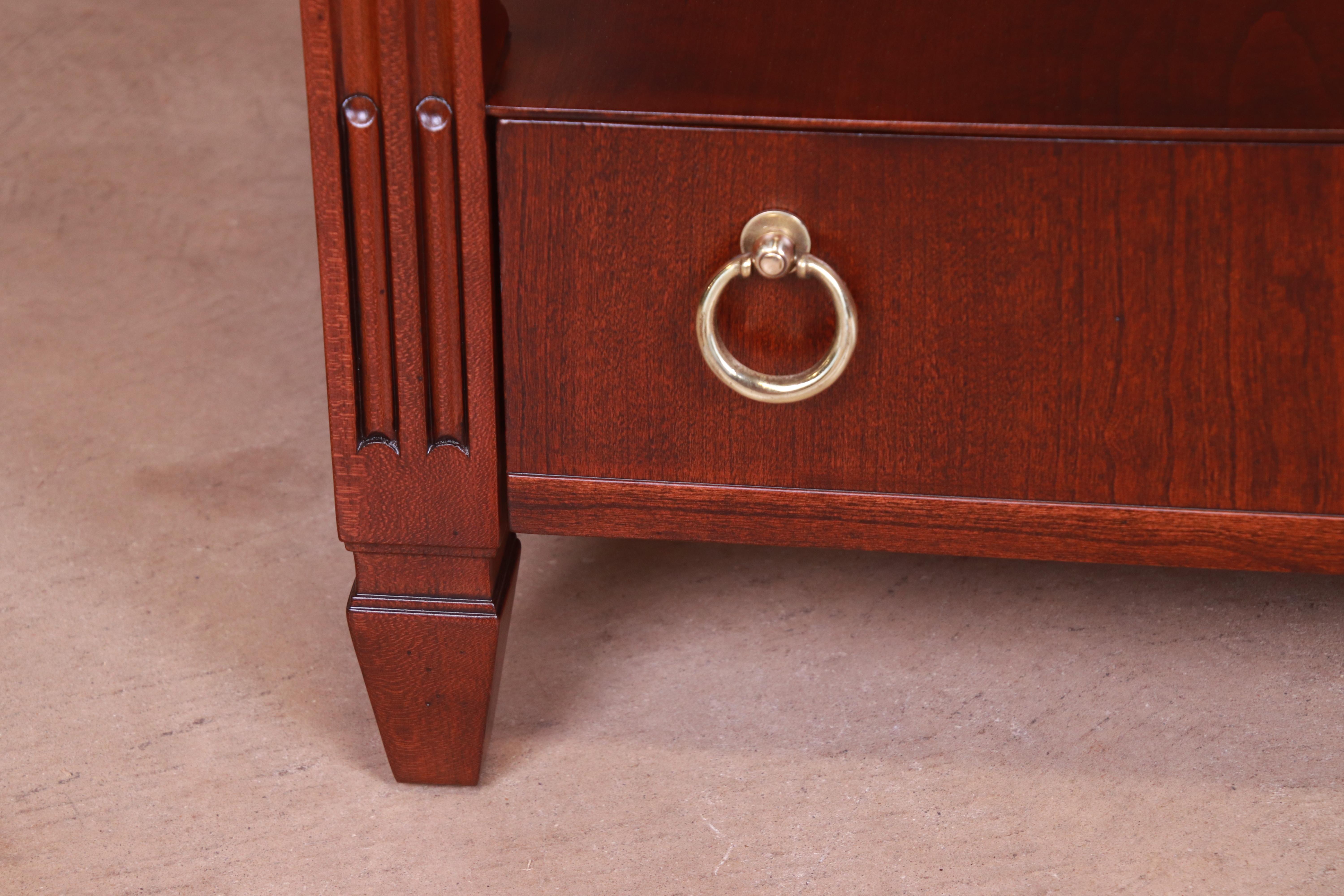 Baker Furniture French Regency Mahogany Nightstands or End Tables, Refinished For Sale 2