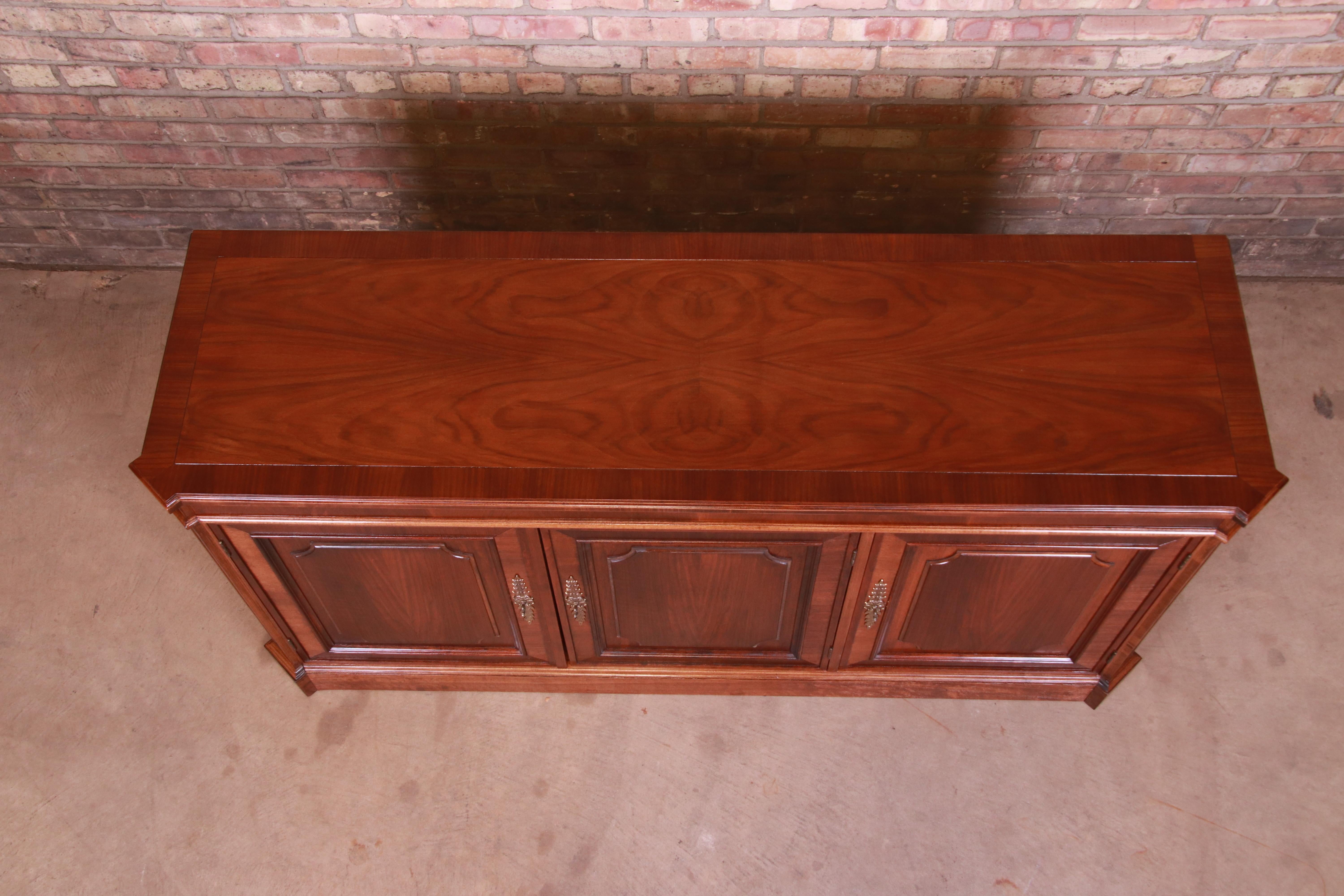 Baker Furniture French Regency Mahogany Sideboard or Bar Cabinet, Refinished 5