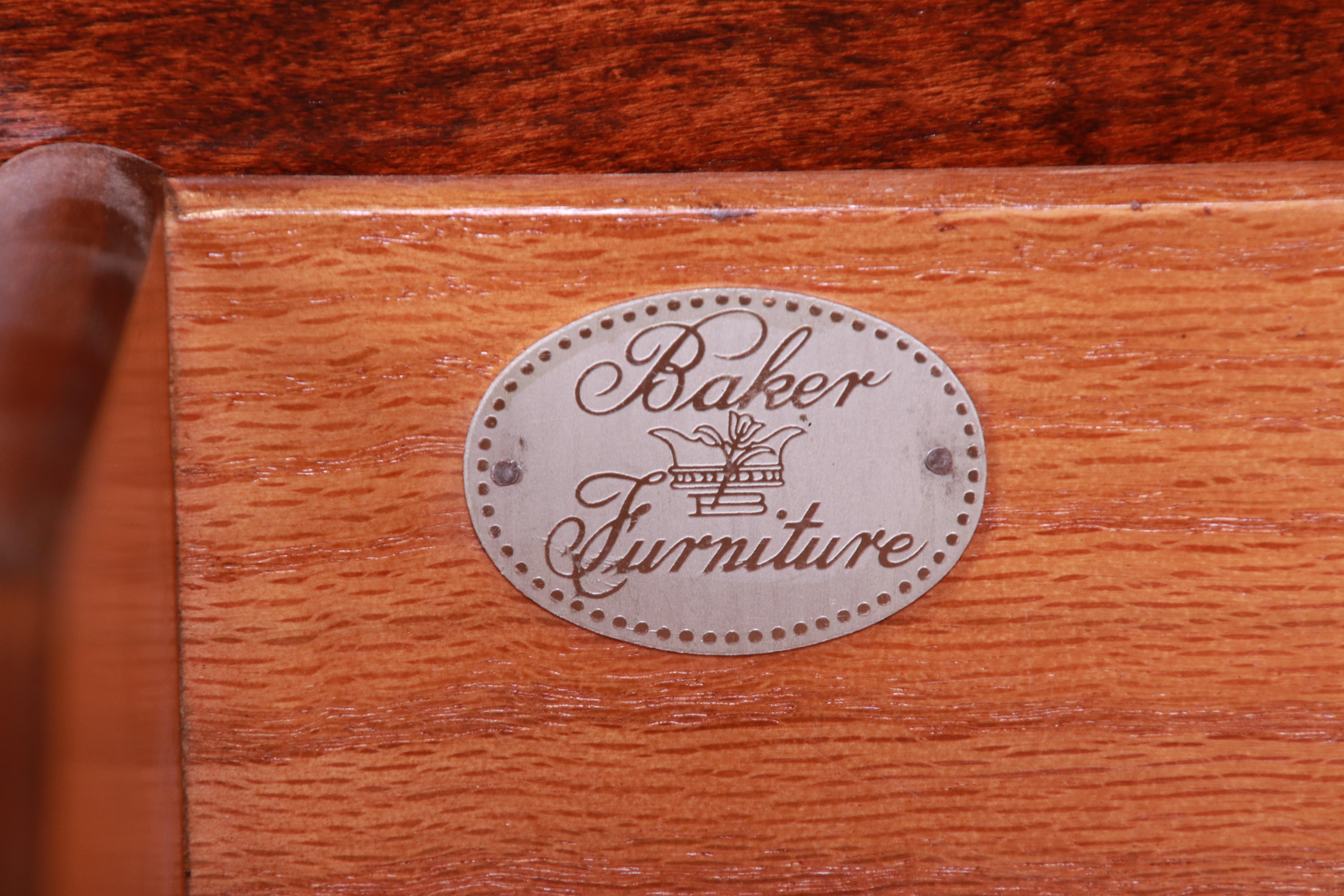 Baker Furniture French Regency Mahogany Sideboard or Bar Cabinet, Refinished 7